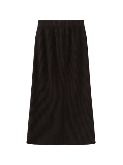 Grazie Back Slit Knitted Skirt - DAG-G-9853-22BrownieF - Dark Brown - F - D'zage Designs