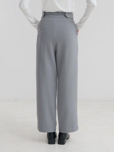 Side Adjustable Pleated Trousers - DAG-DD1401-24LightSlateGrayS - Light Slate Gray - Long Ver. (99cm) - S - D'zage Designs