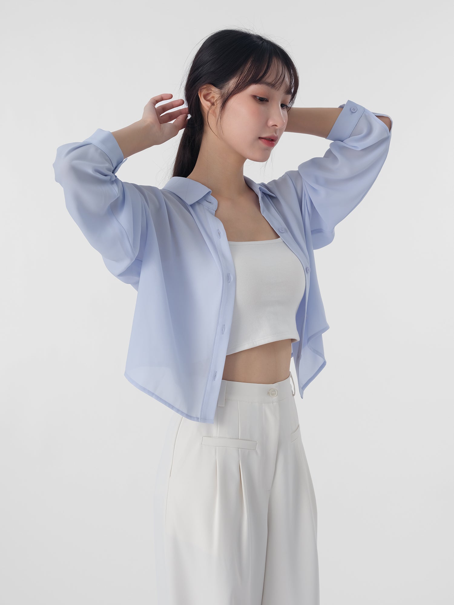 Lucienne 短身雪紡襯衫