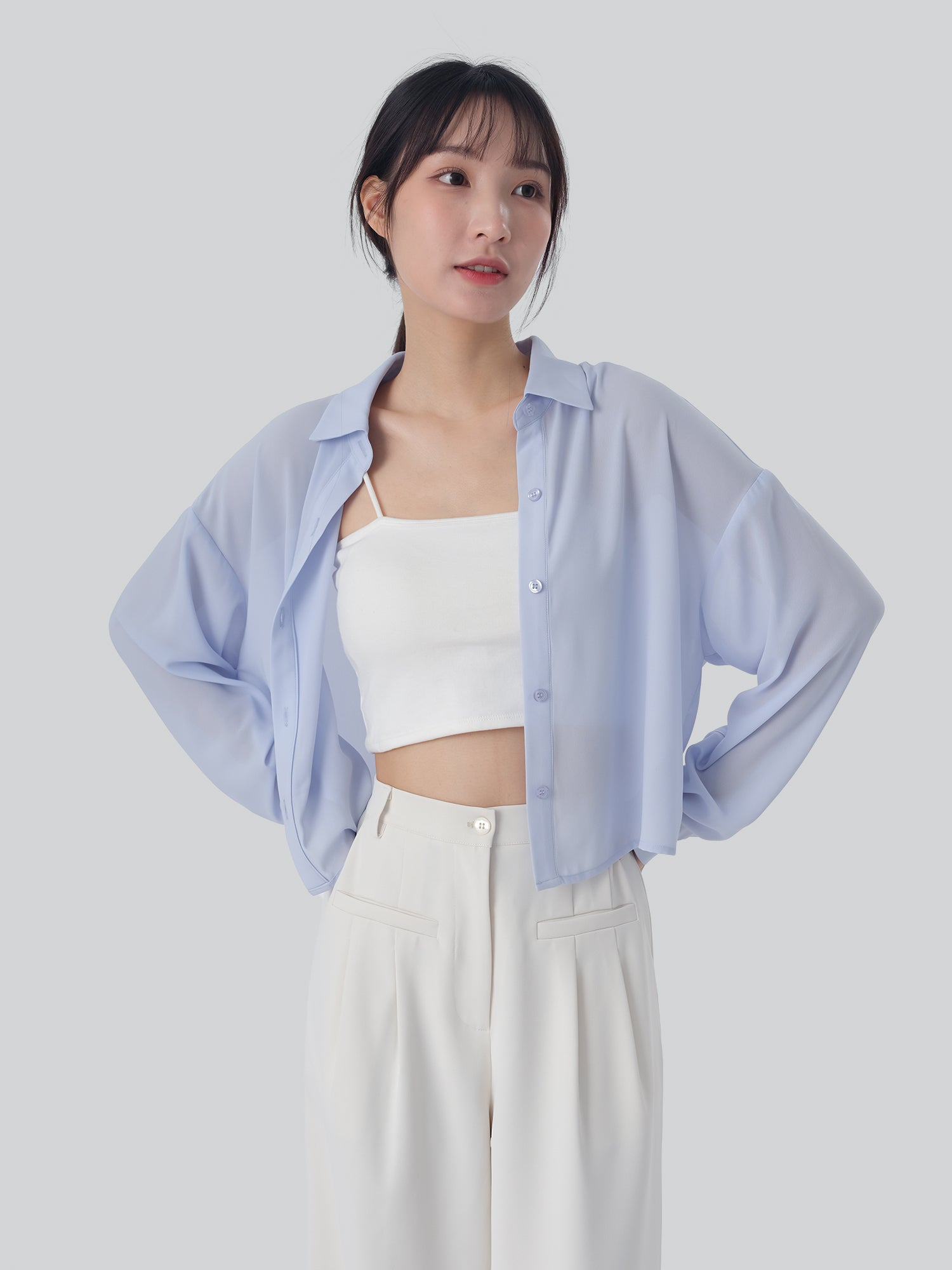 Lucienne Cropped Chiffon Shirt