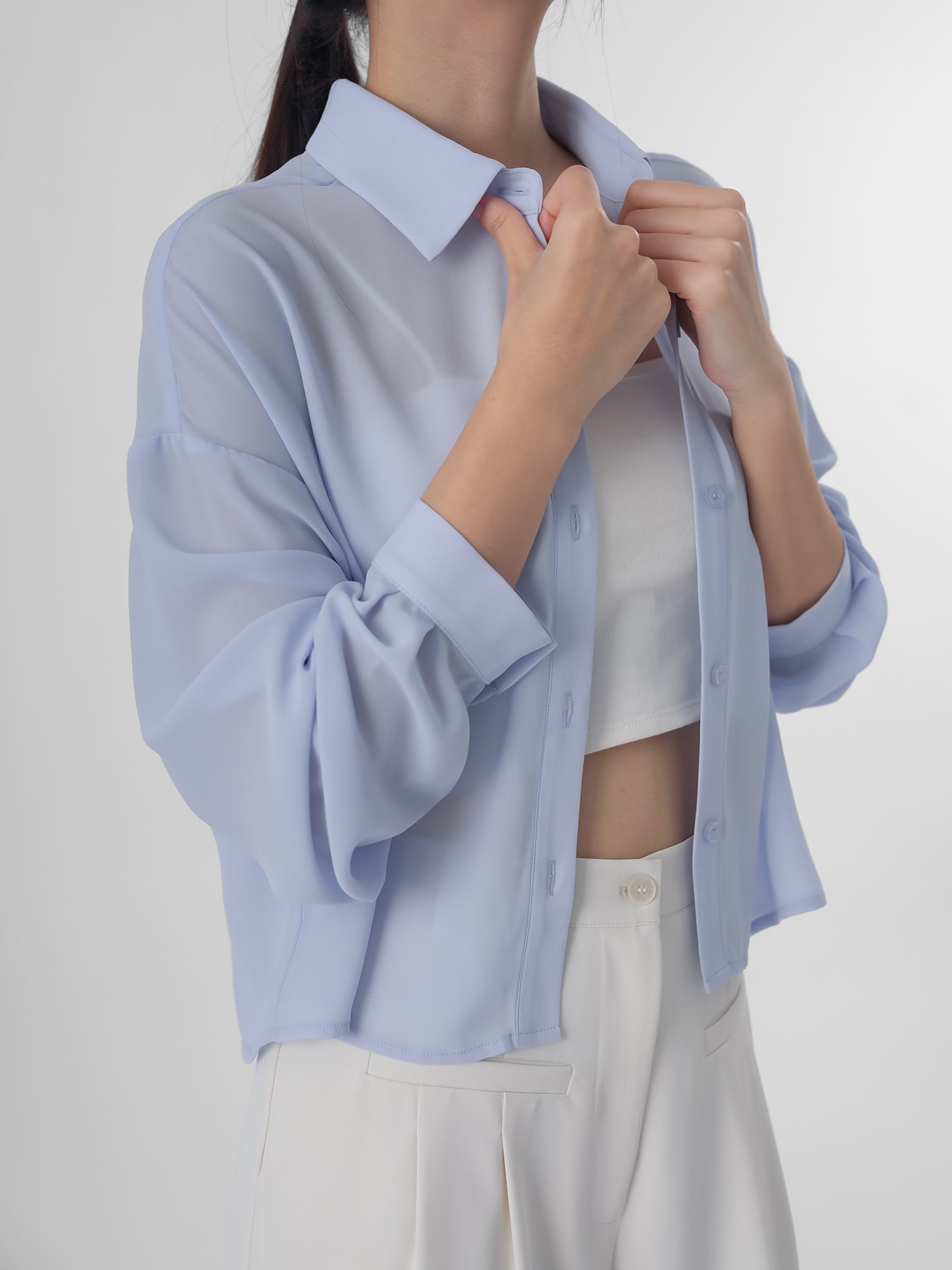 Lucienne 短身雪紡襯衫
