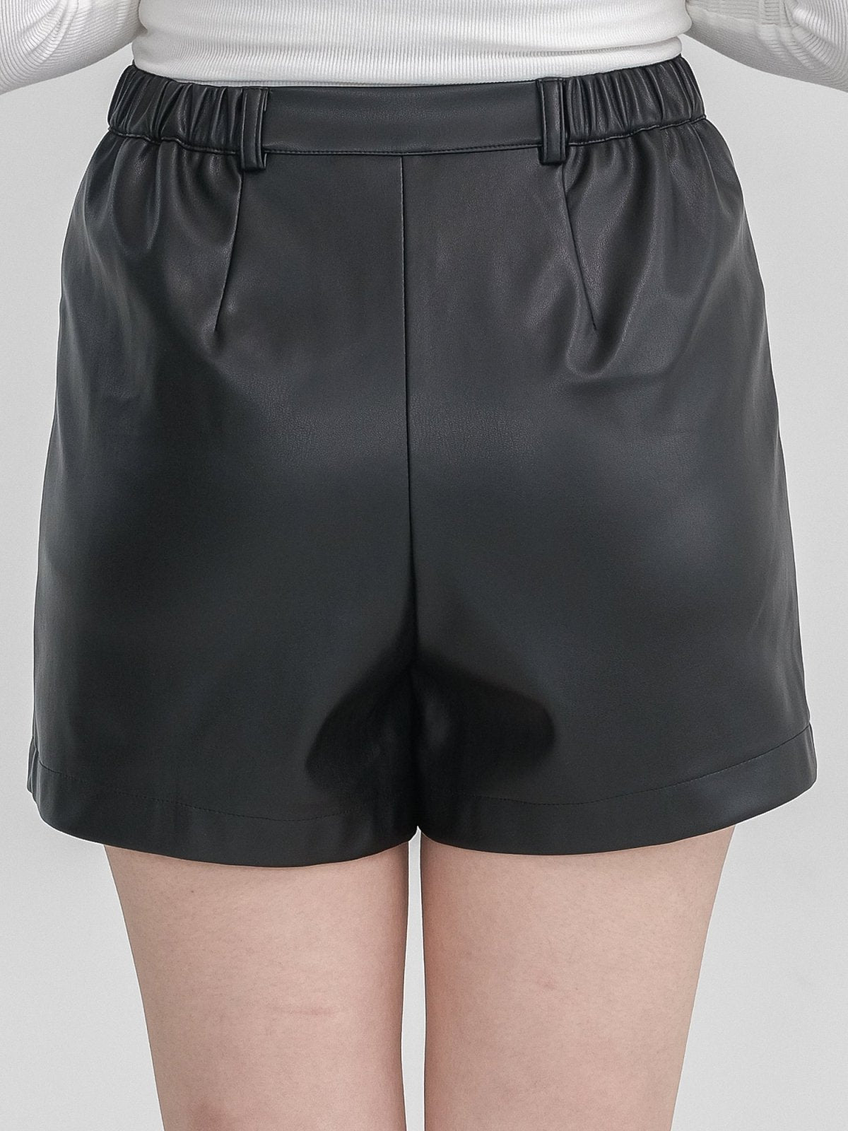 Leanna Leather Shorts - DAG-DD1292-23BlackS - Black - S - D'zage Designs