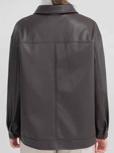Jennie Buttoned Leather Jacket