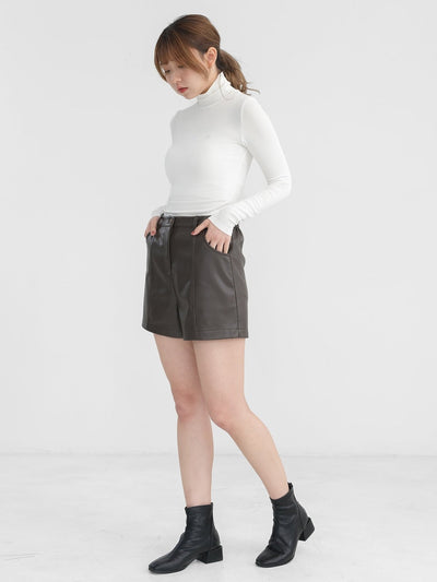 Leanna Leather Shorts - DAG-DD1292-23BlackS - Black - S - D'zage Designs