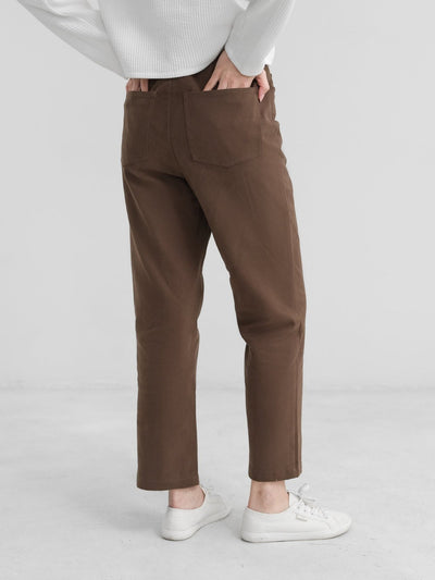Straight-Leg Twill Trousers - DAG-DD1372-24BrownieS - Brownie - S - D'zage Designs