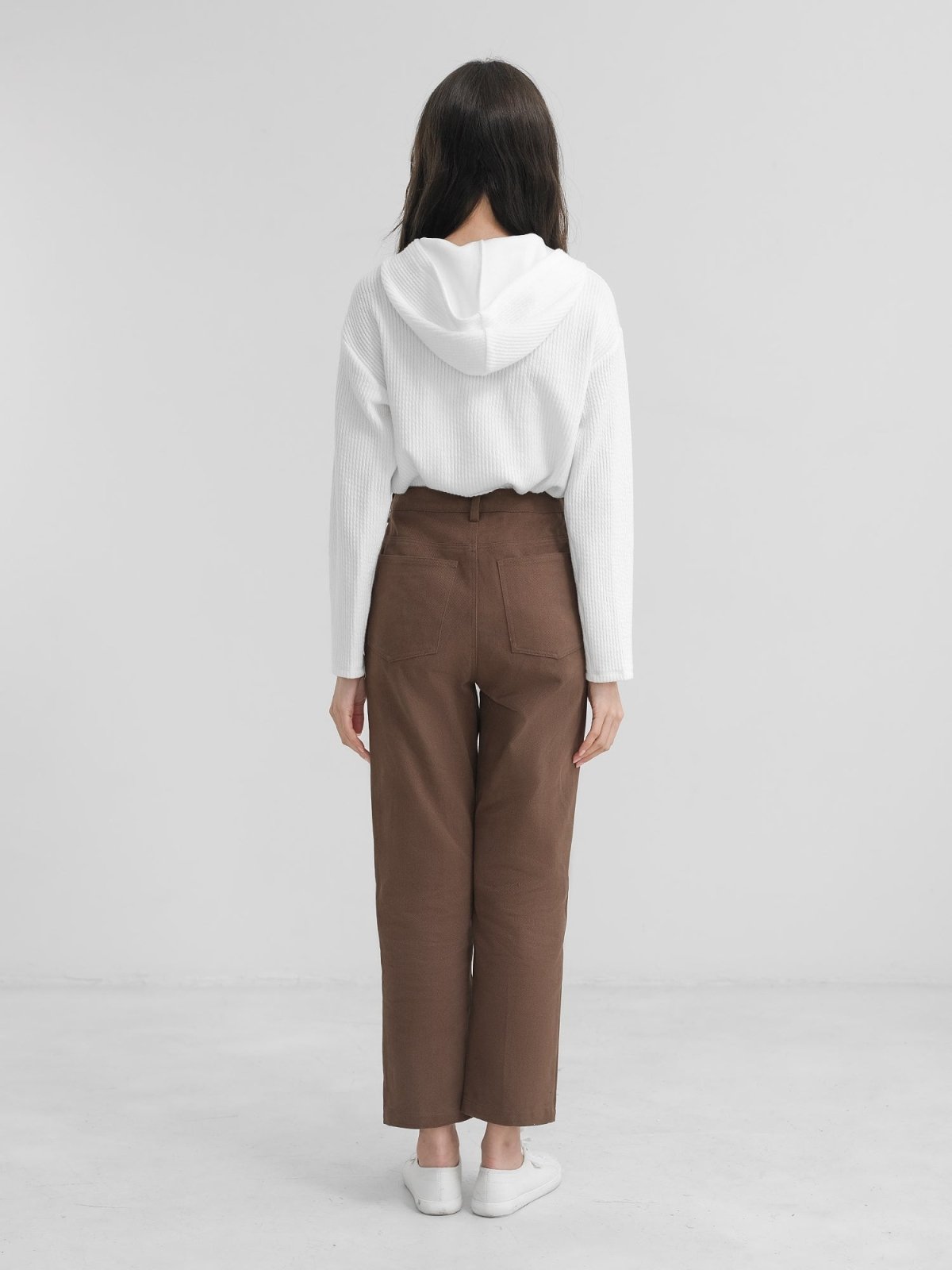 Straight-Leg Twill Trousers - DAG-DD1372-24BrownieS - Brownie - S - D'zage Designs