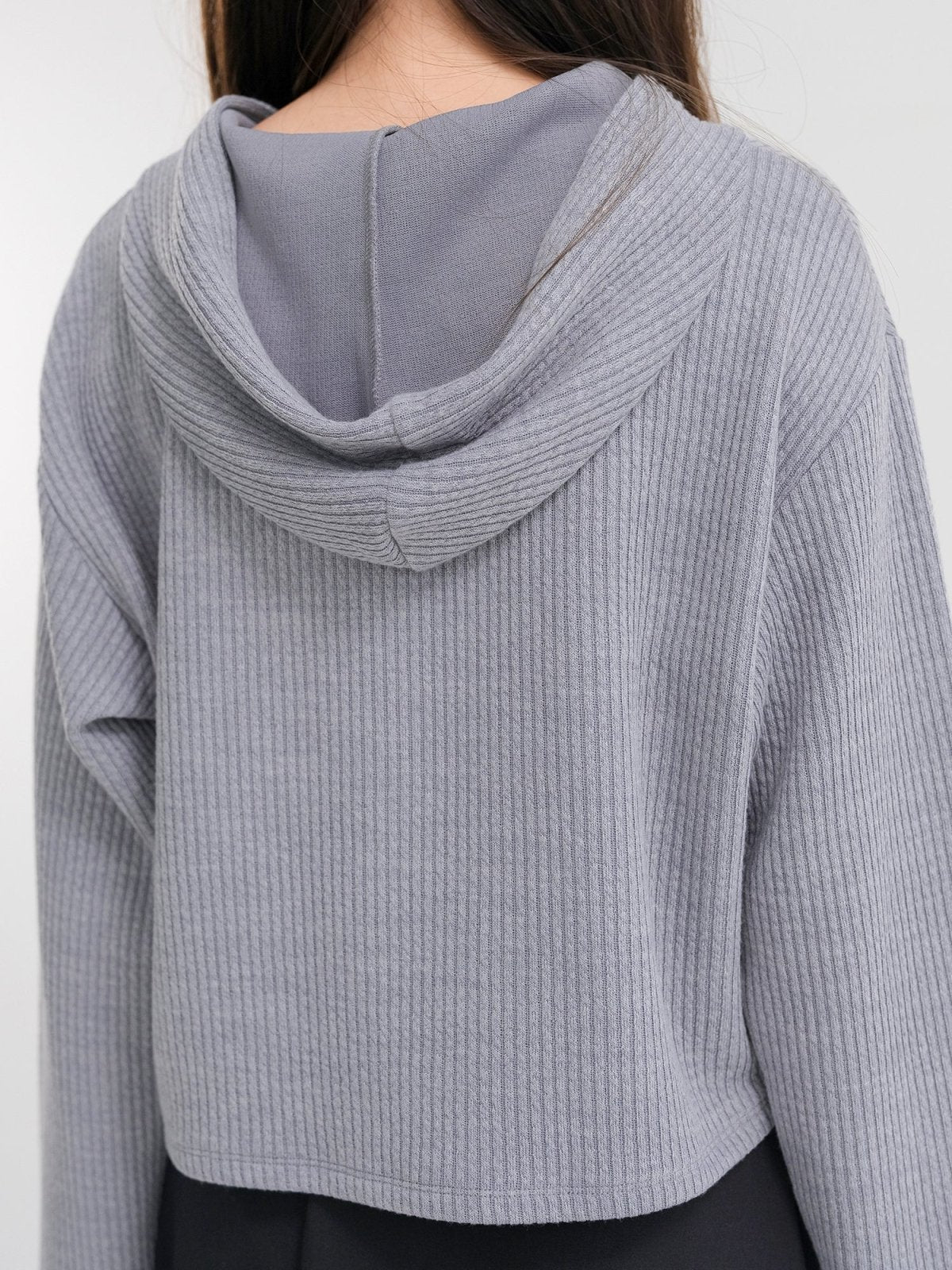 Hooded Knit Top - DAG-DD1367-24StoneBlueS - Stone Blue - S - D'zage Designs