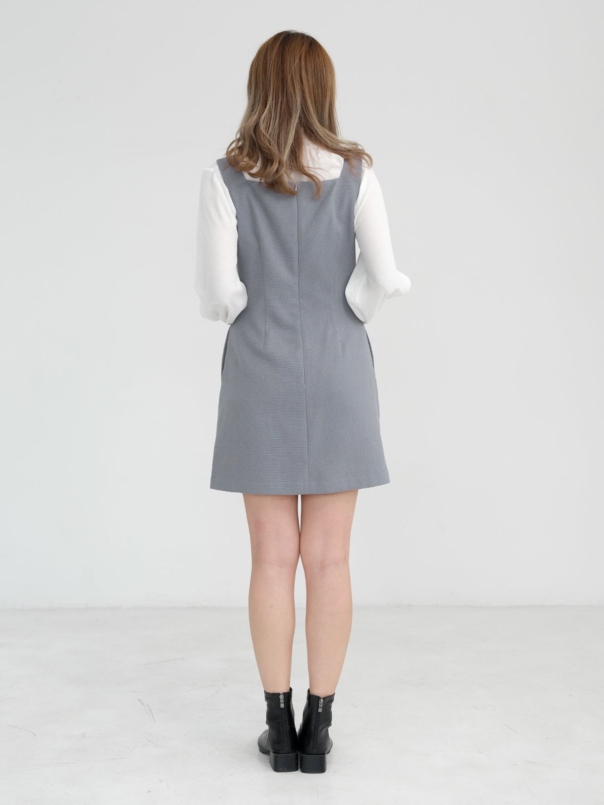 Finley Slim Fit Tweed Dress - DAG-DD1319-23StoneBlueS - Stone Blue - S - D'zage Designs