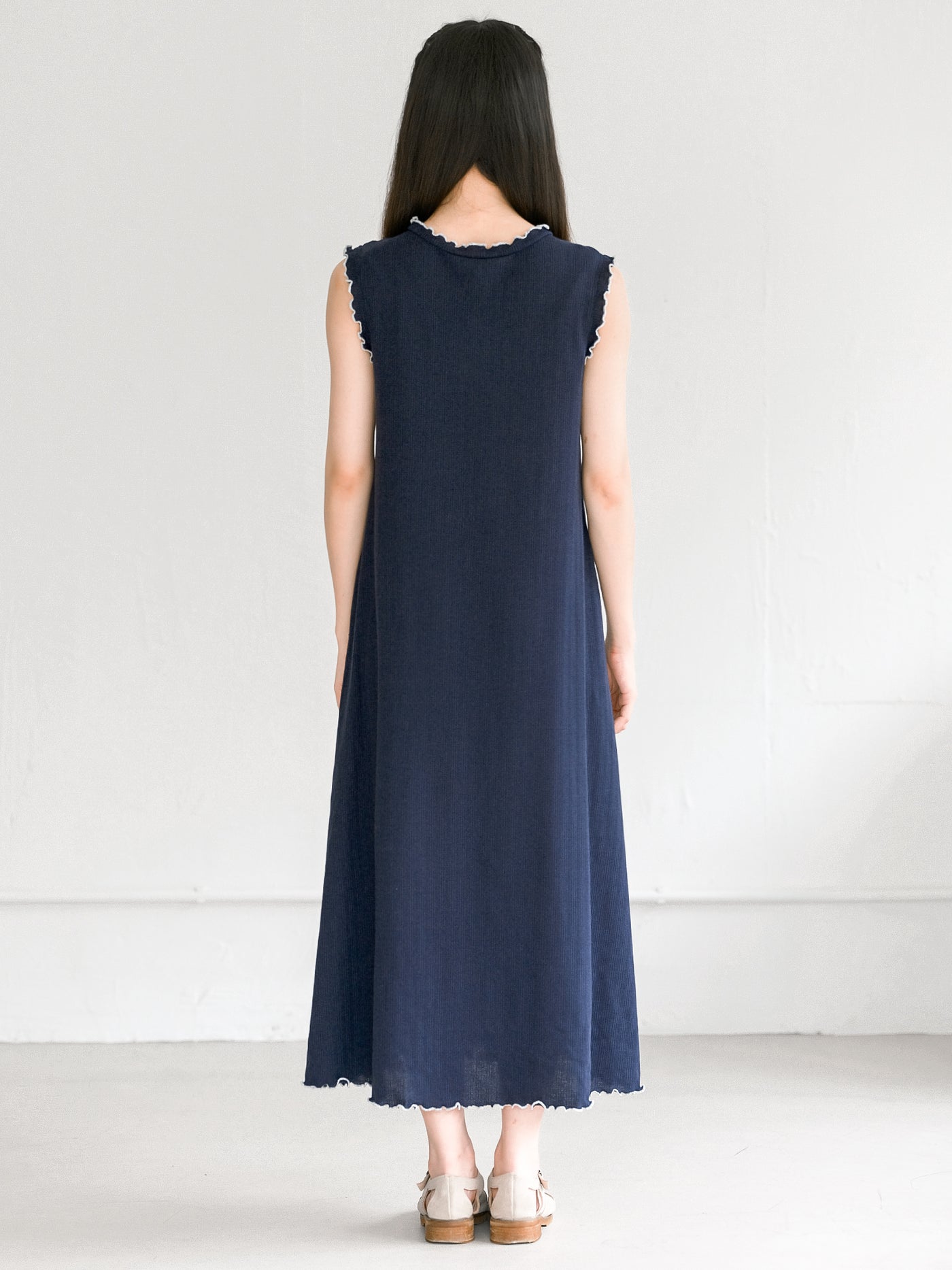 Sonya Sleeveless Ruffle Midi Dress