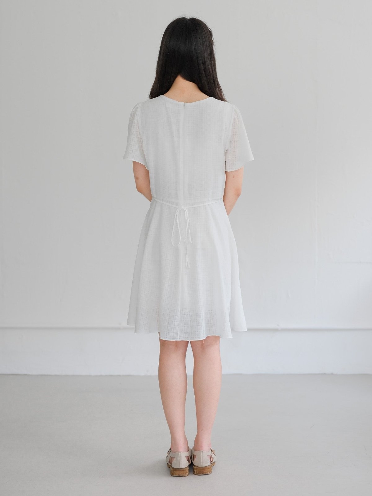 Seirra Check Mini Dress - DAG-DD0201-23IvoryPlaidS - Mochi Ivory - S - D'zage Designs