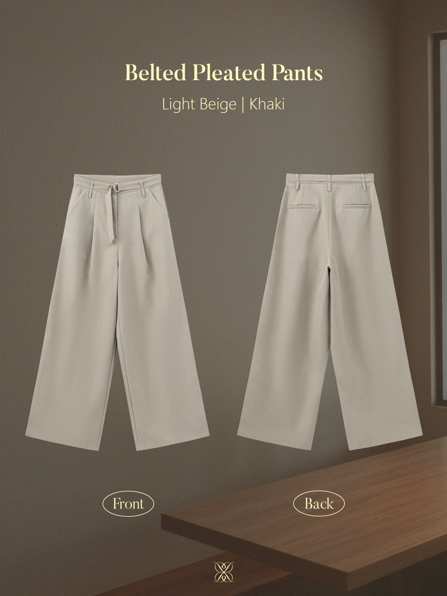 Belted Pleated Pants