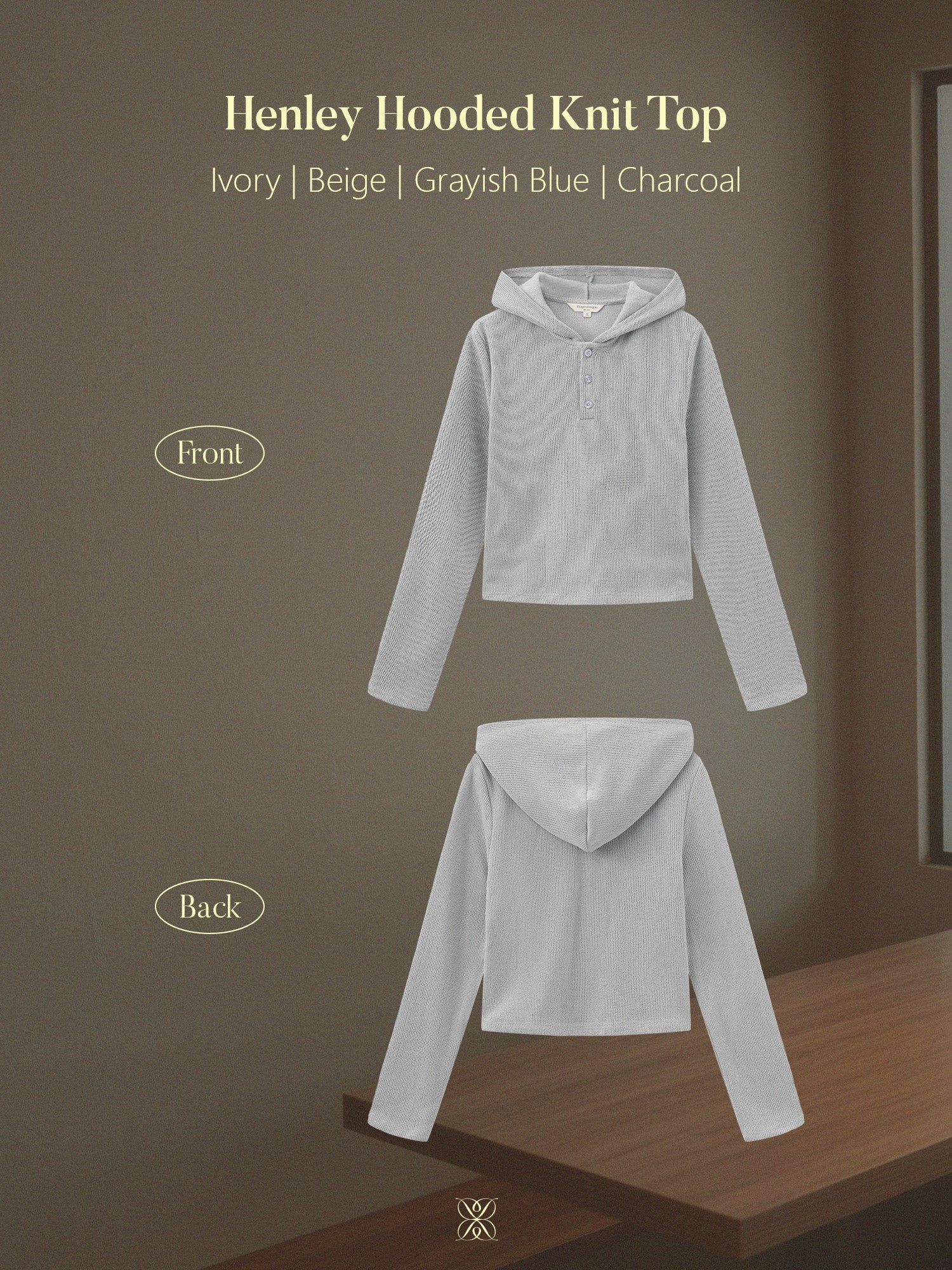 Henley Hooded Knit Top