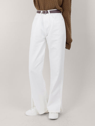 Leigh High Rise Wide Leg Jeans IVORY - DAG-G-9599-22MarshmallowWhiteF - Marshmallow White - F - D'zage Designs