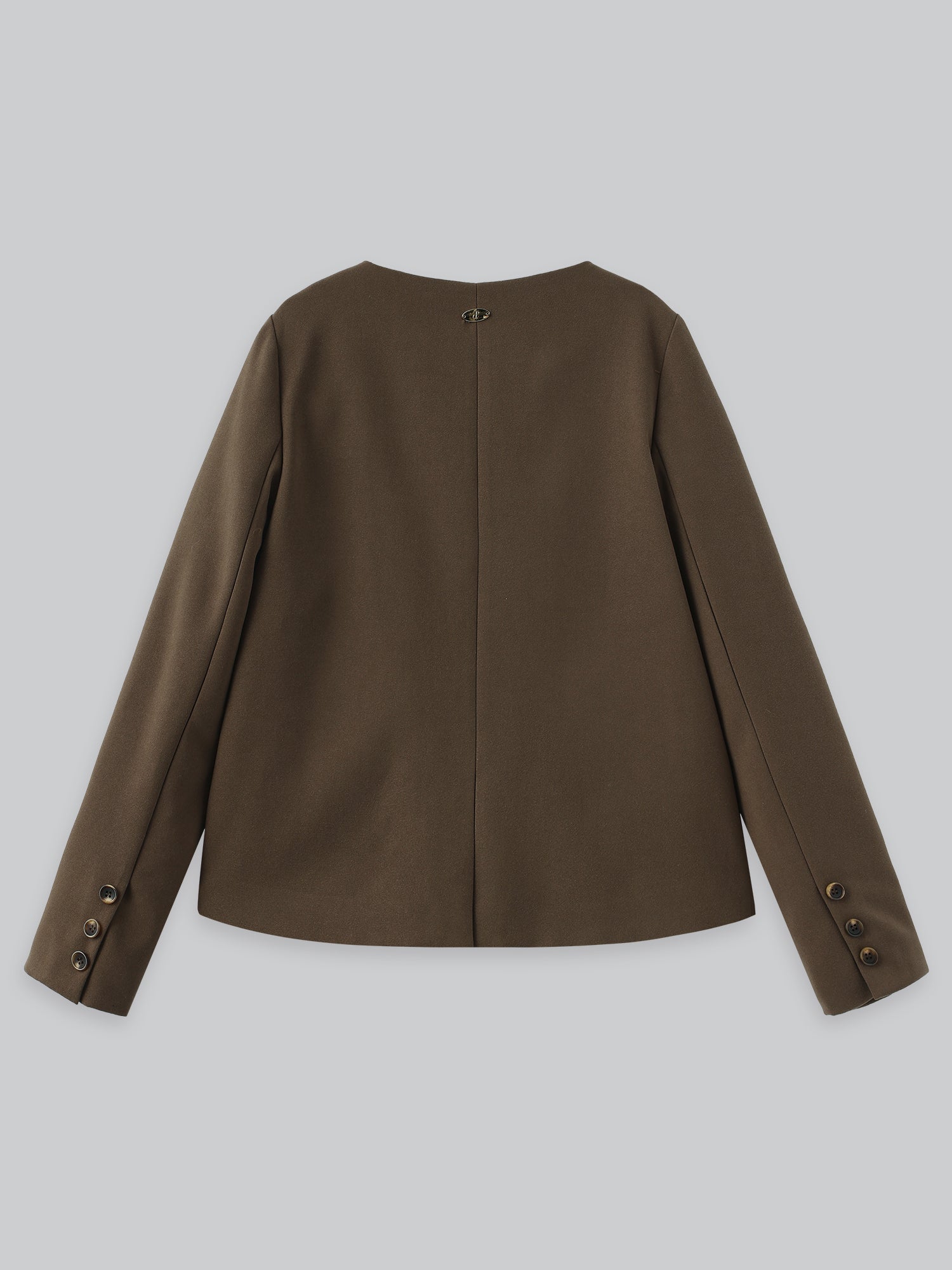 Collarless Wool Like Blazer*