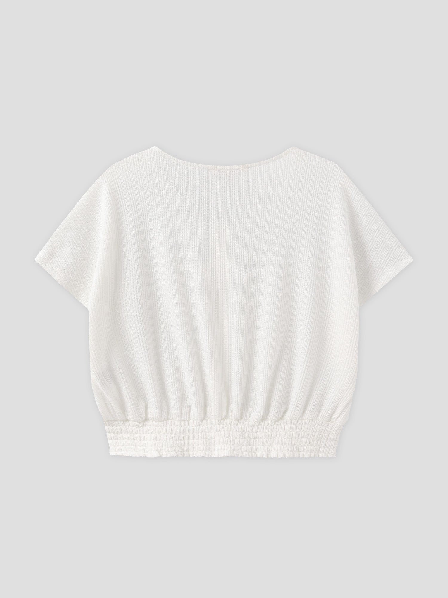 Buttoned Shirring Top