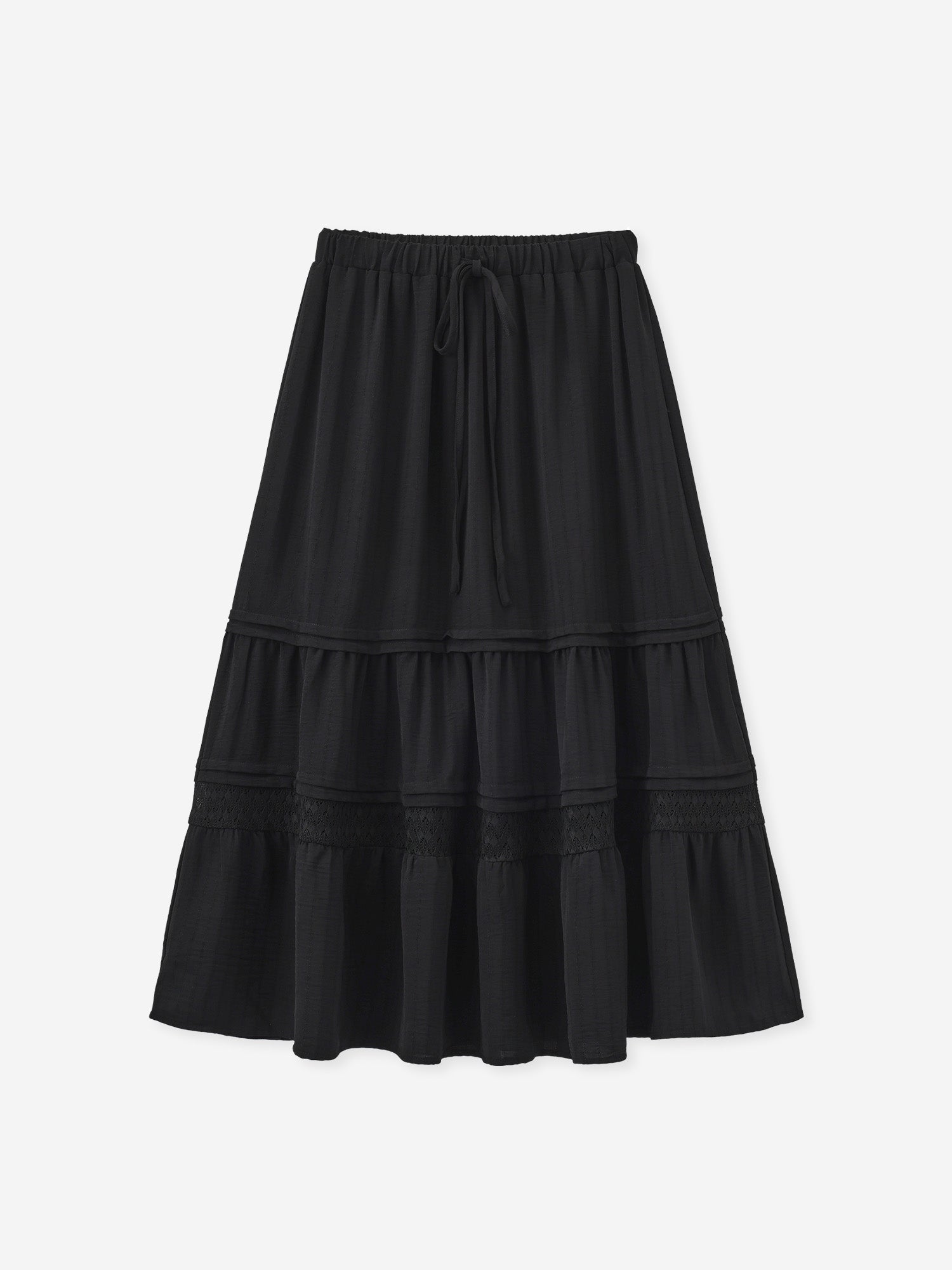 Lace Pintuck Long Skirt