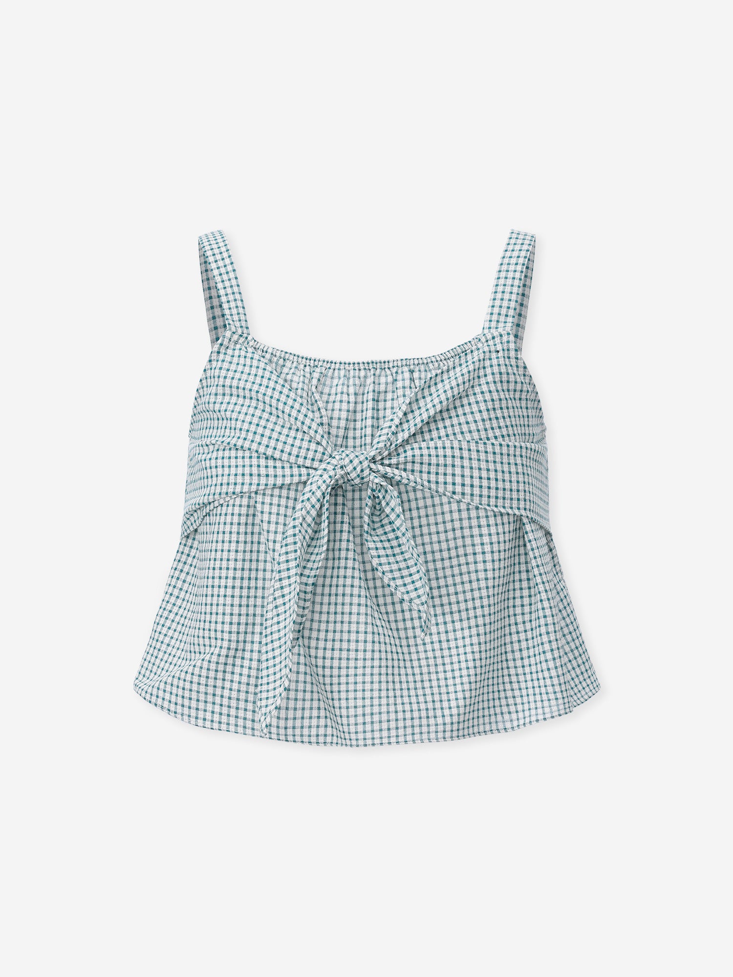 Tie Front Checker Top