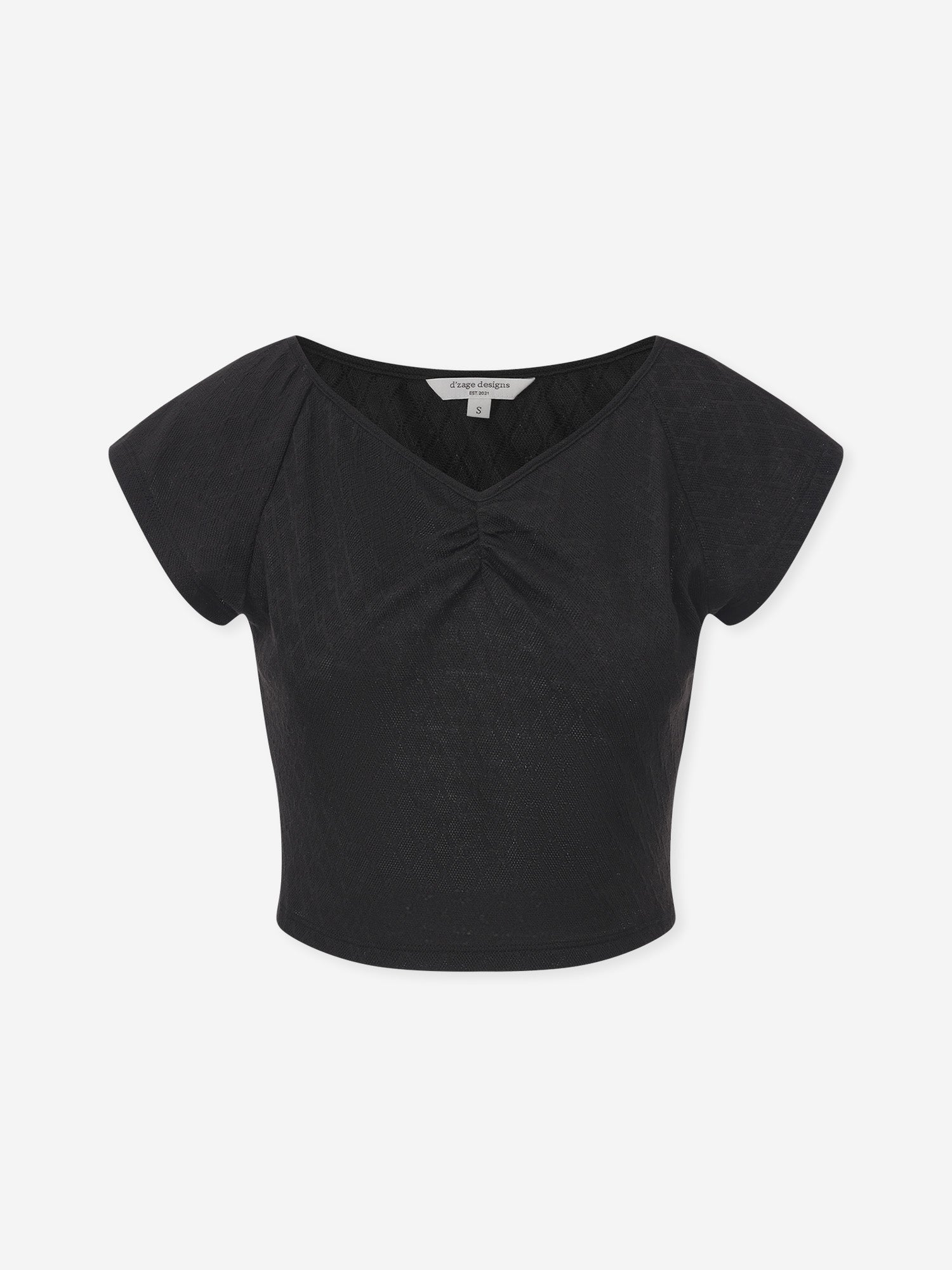 Front-Gathered Cap Sleeve Top