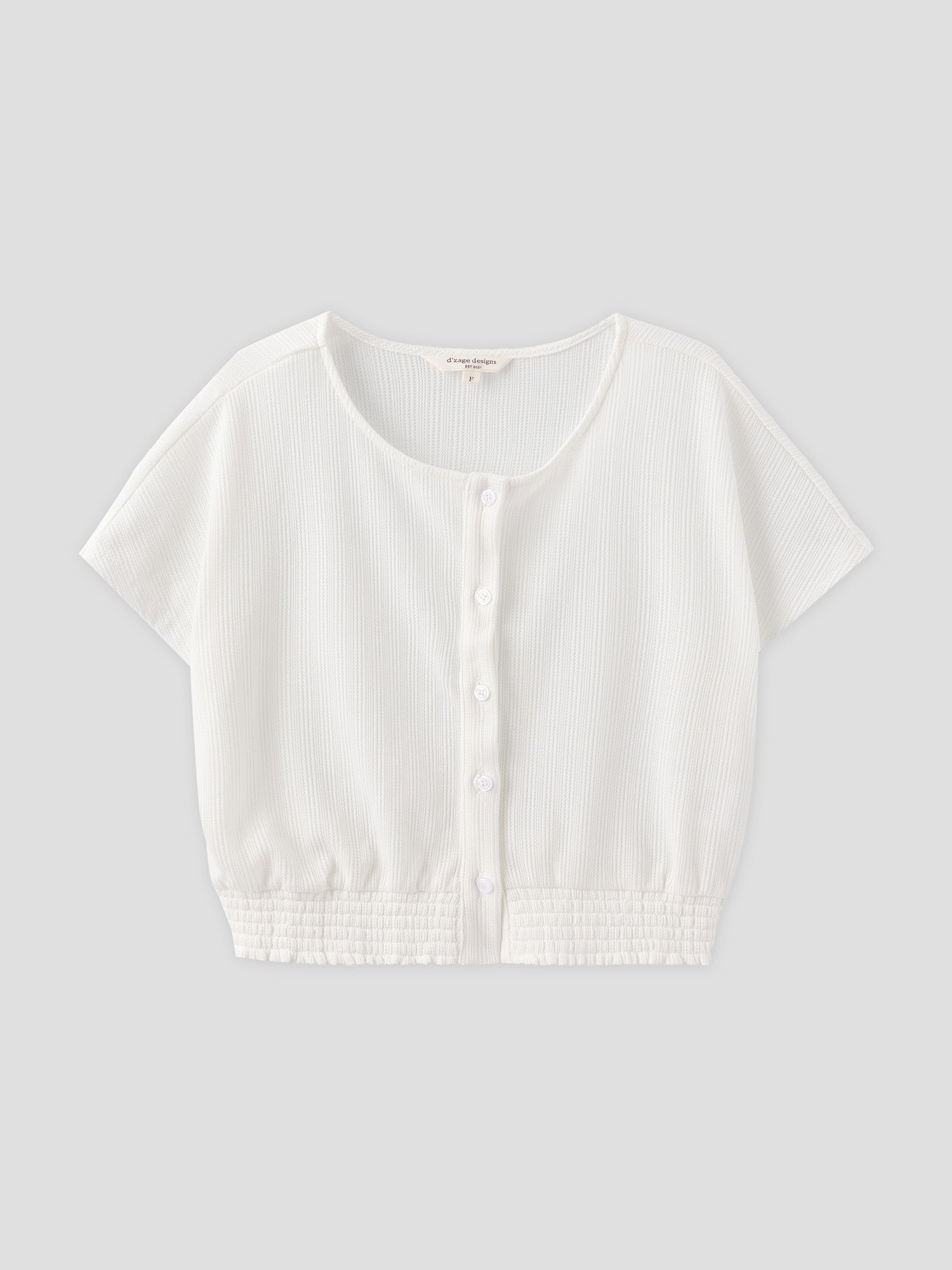 Buttoned Shirring Top
