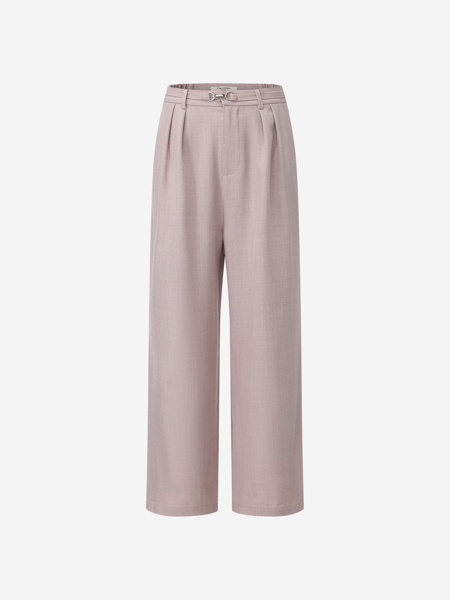 Metallic Buckled Pleated Pants