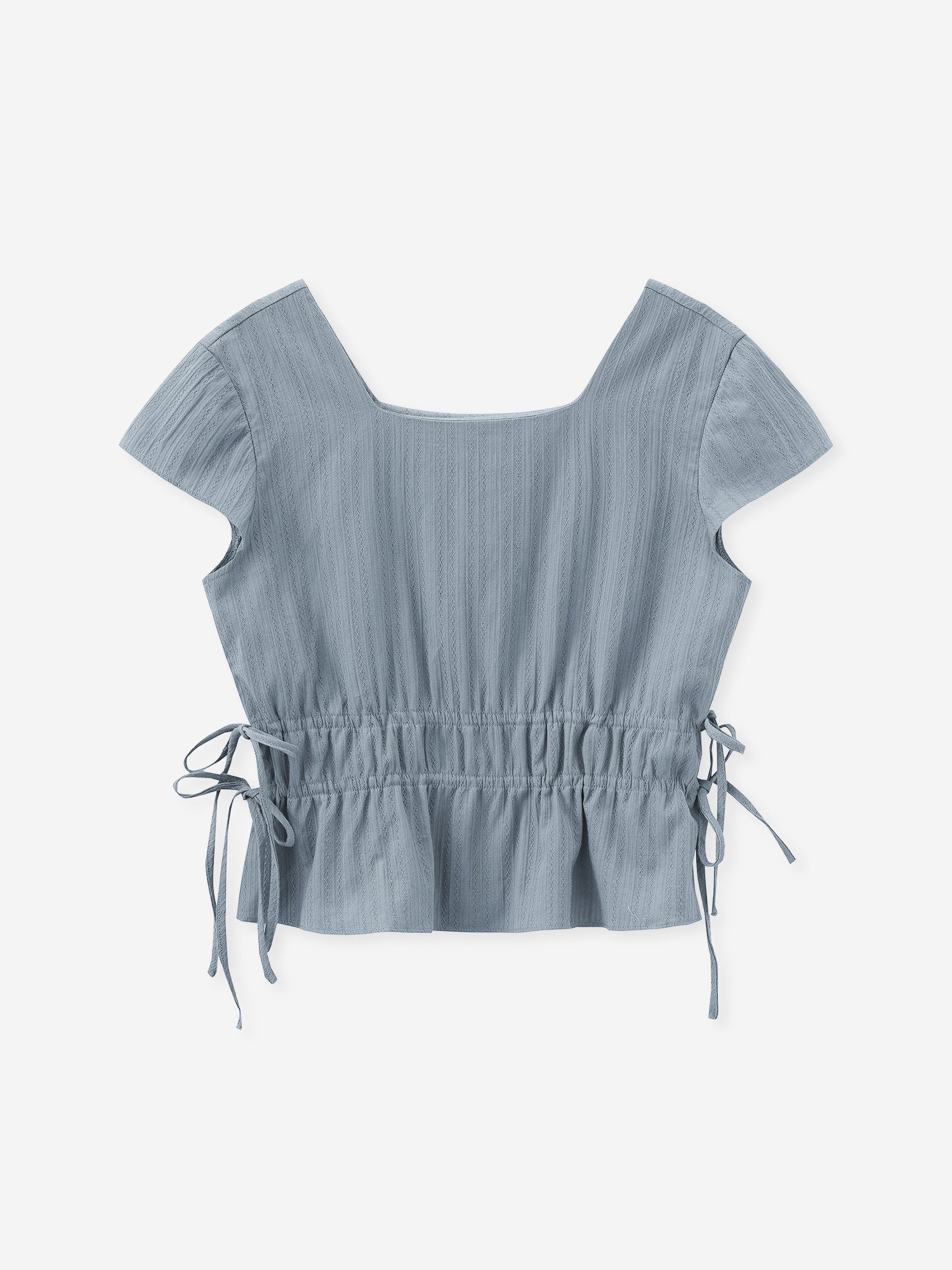 Square Neck Tie Waist Top