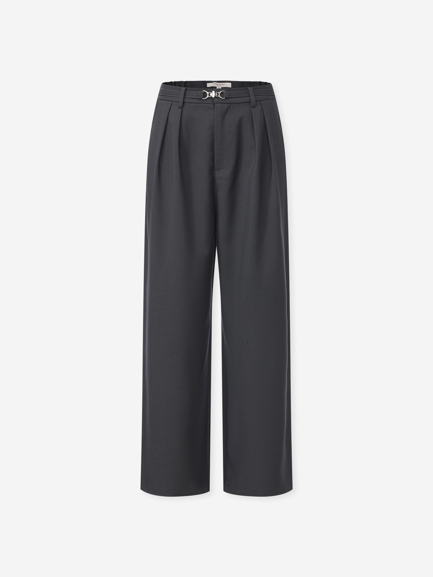 Metallic Buckled Pleated Pants