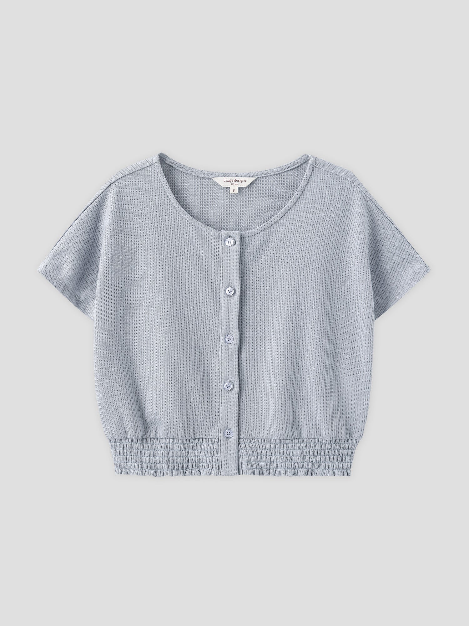 Buttoned Shirring Top