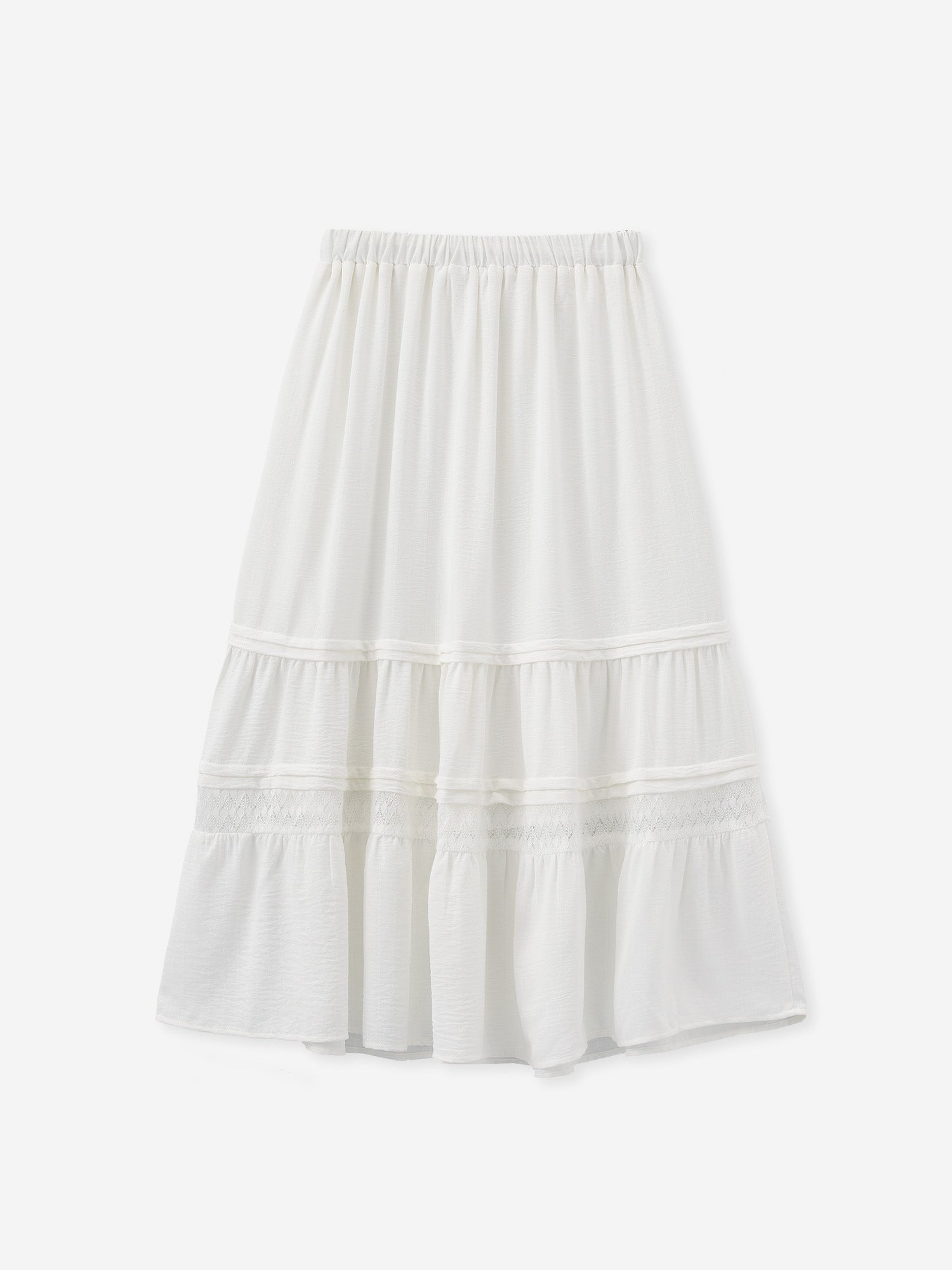 Lace Pintuck Long Skirt