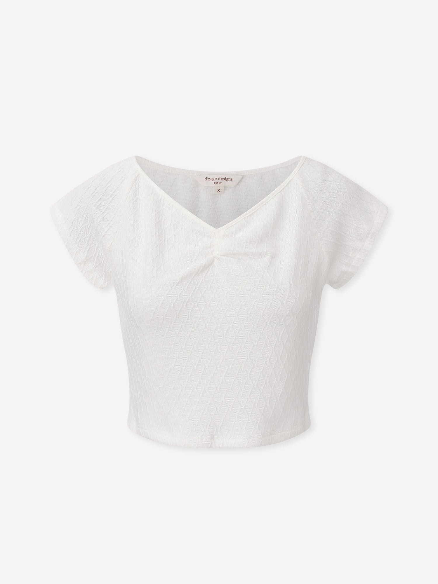 Front-Gathered Cap Sleeve Top