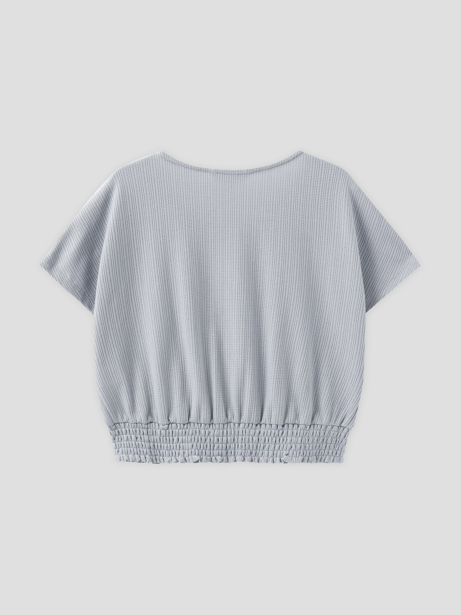 Buttoned Shirring Top