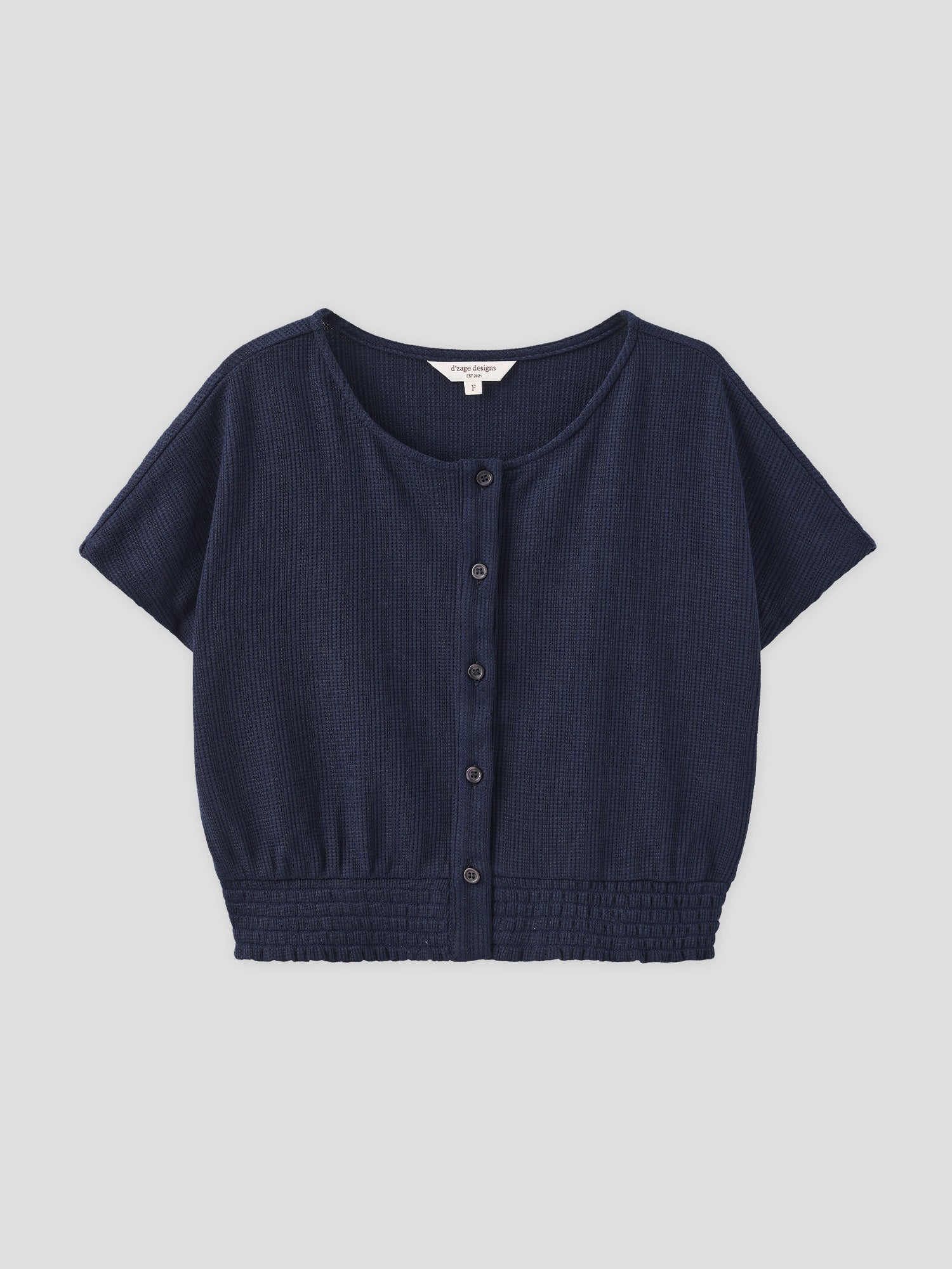 Buttoned Shirring Top
