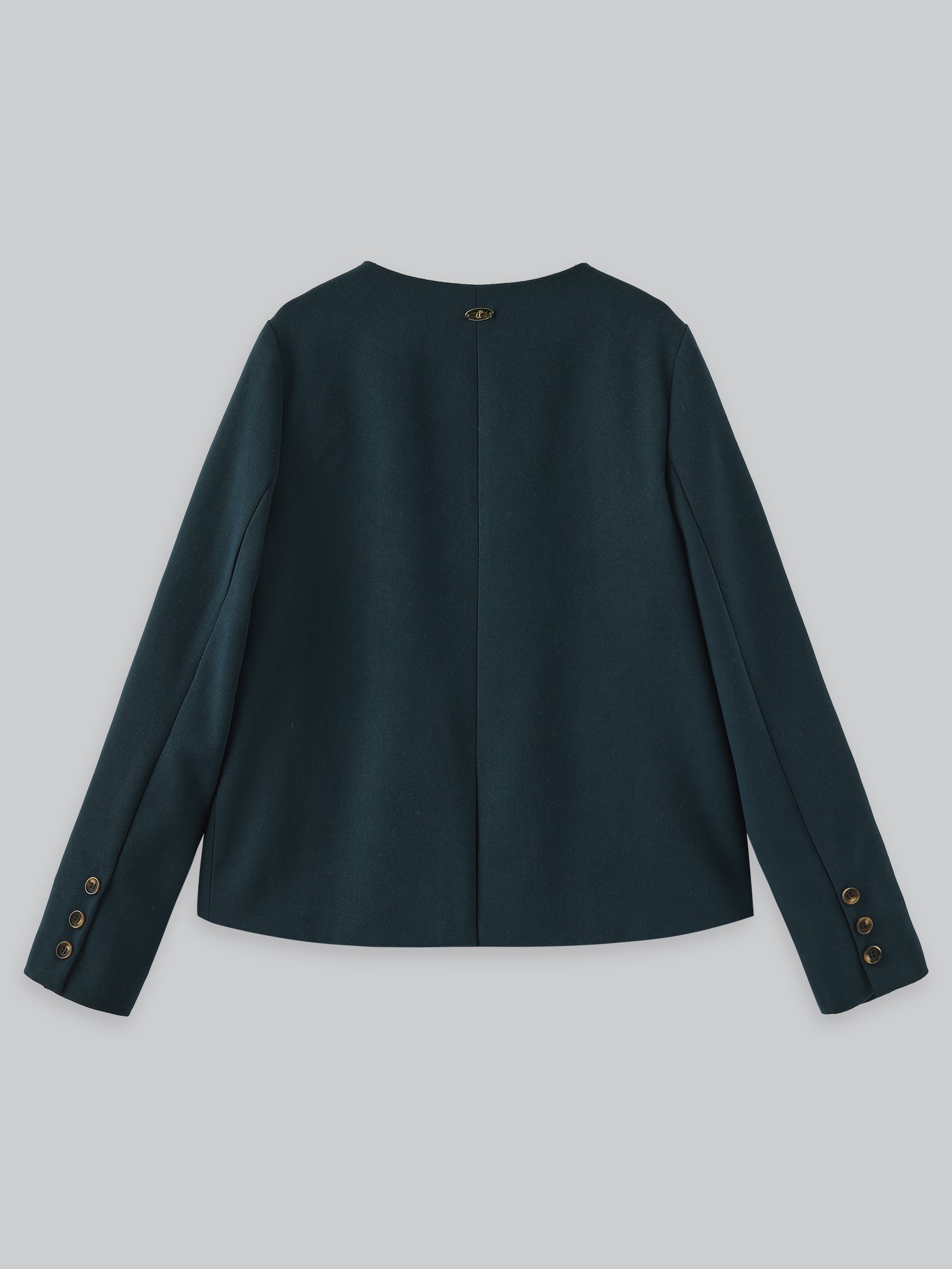 Collarless Wool Like Blazer*