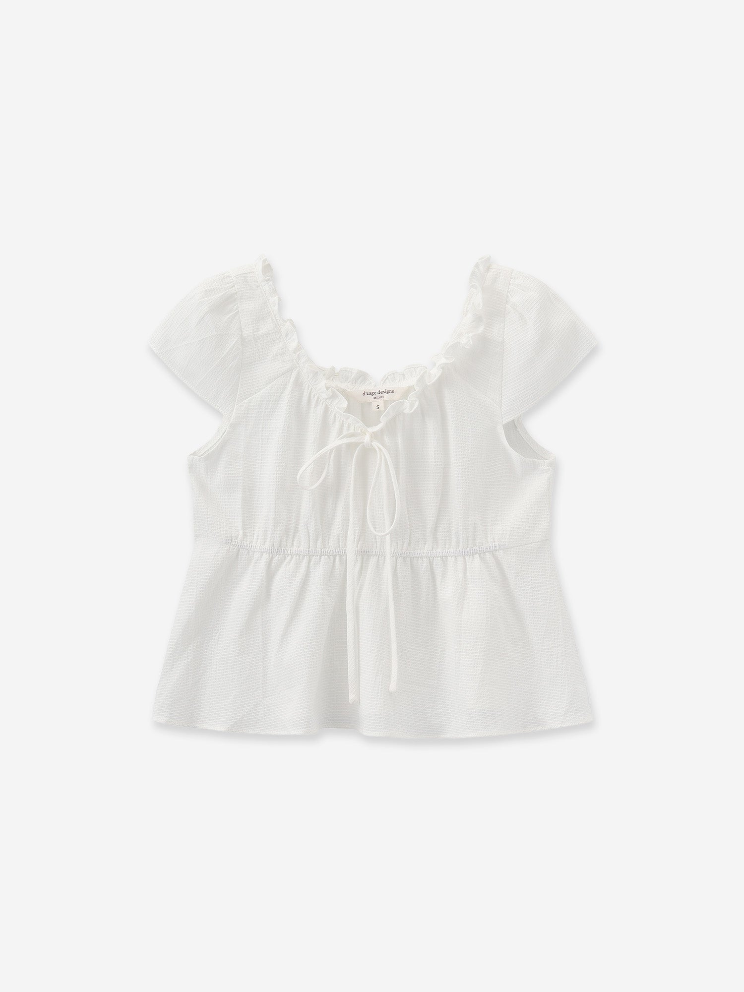 Ruffled Tie-Neck Top