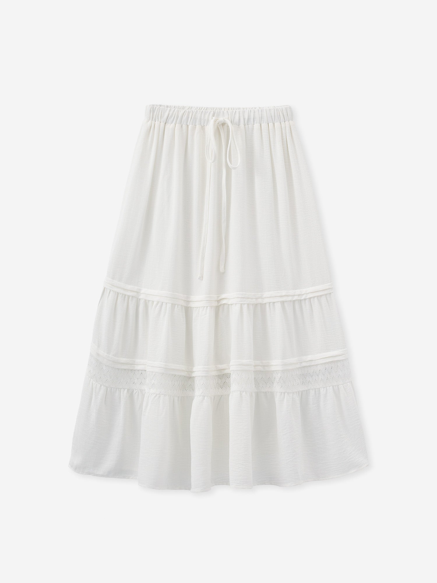 Lace Pintuck Long Skirt