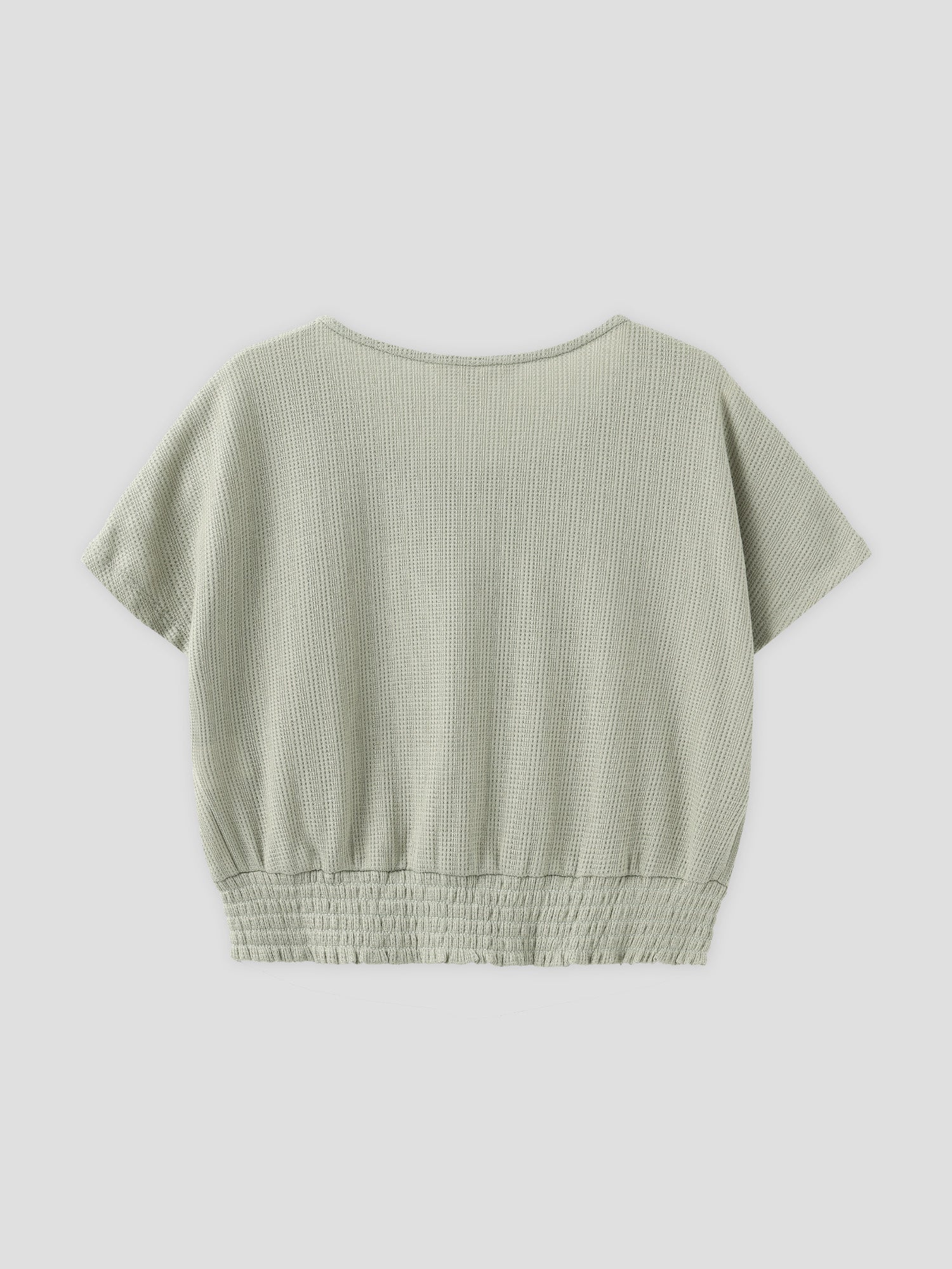 Buttoned Shirring Top