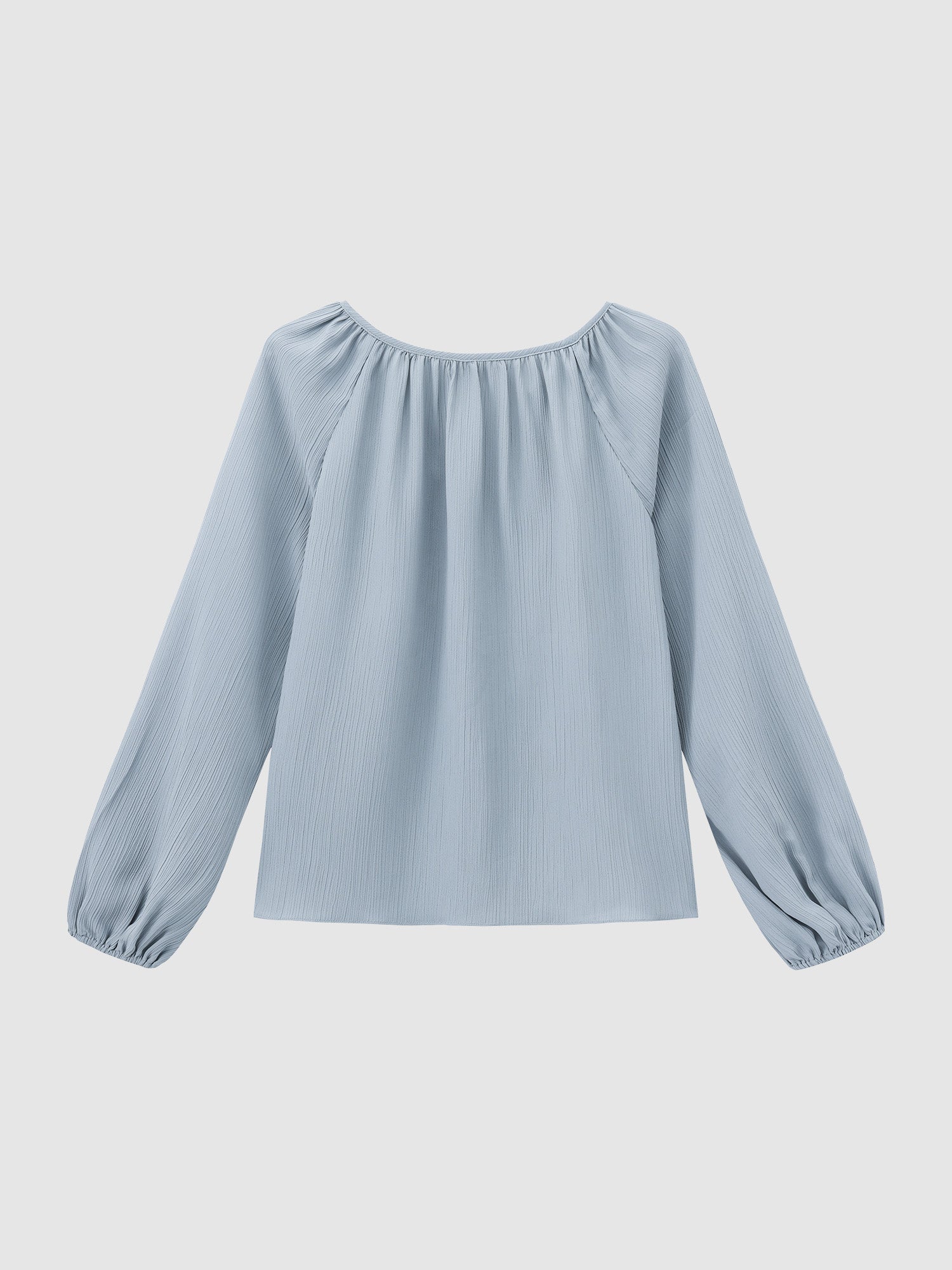 優雅縮褶飄逸上衣