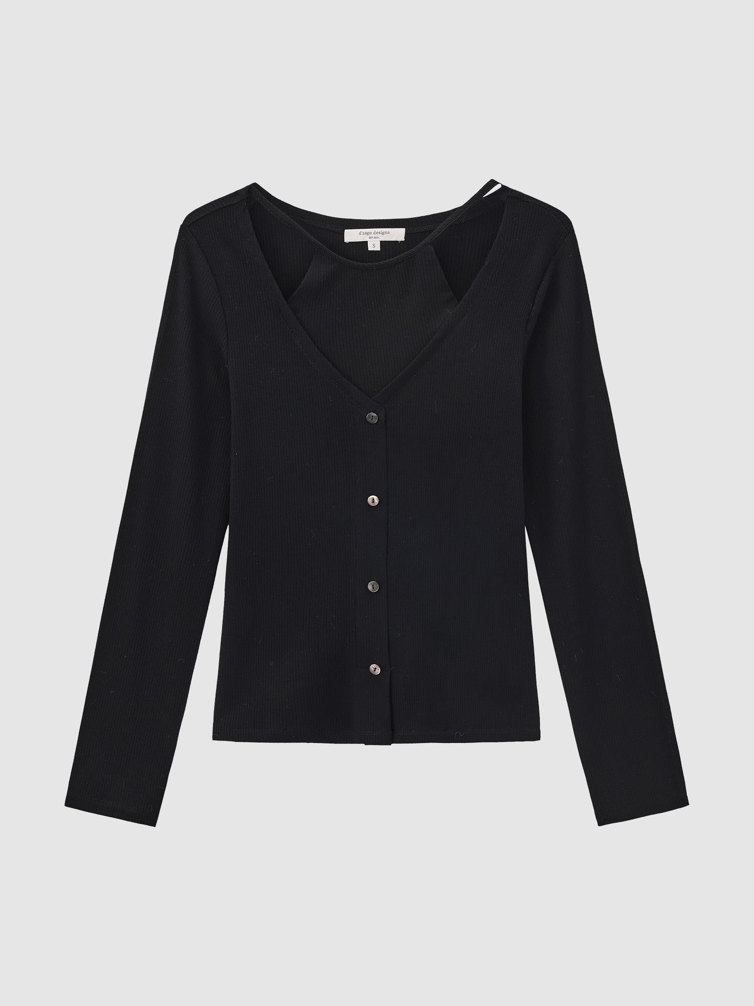 假兩件鏤空上衣