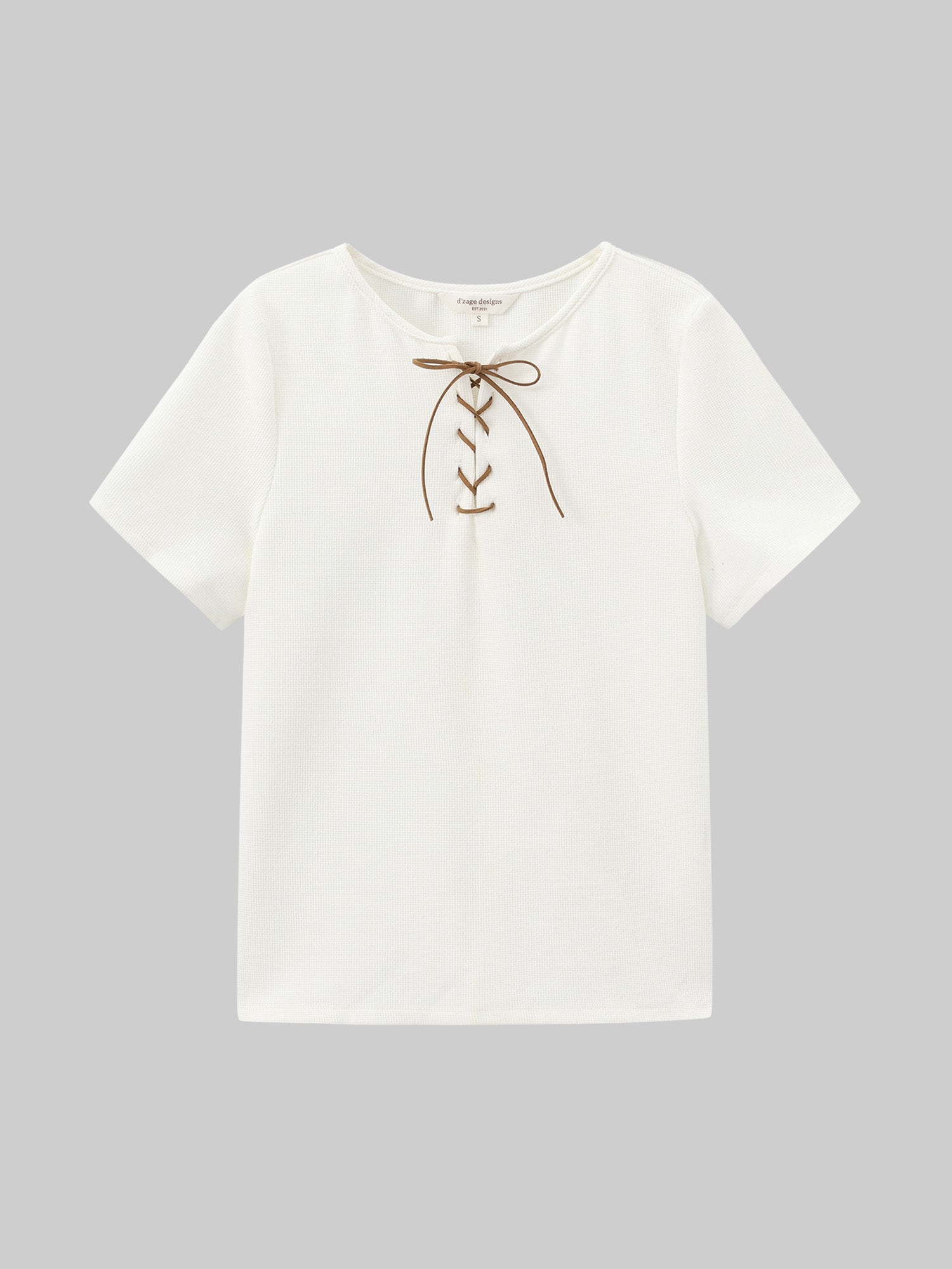 Suede Lace Up Waffle Top