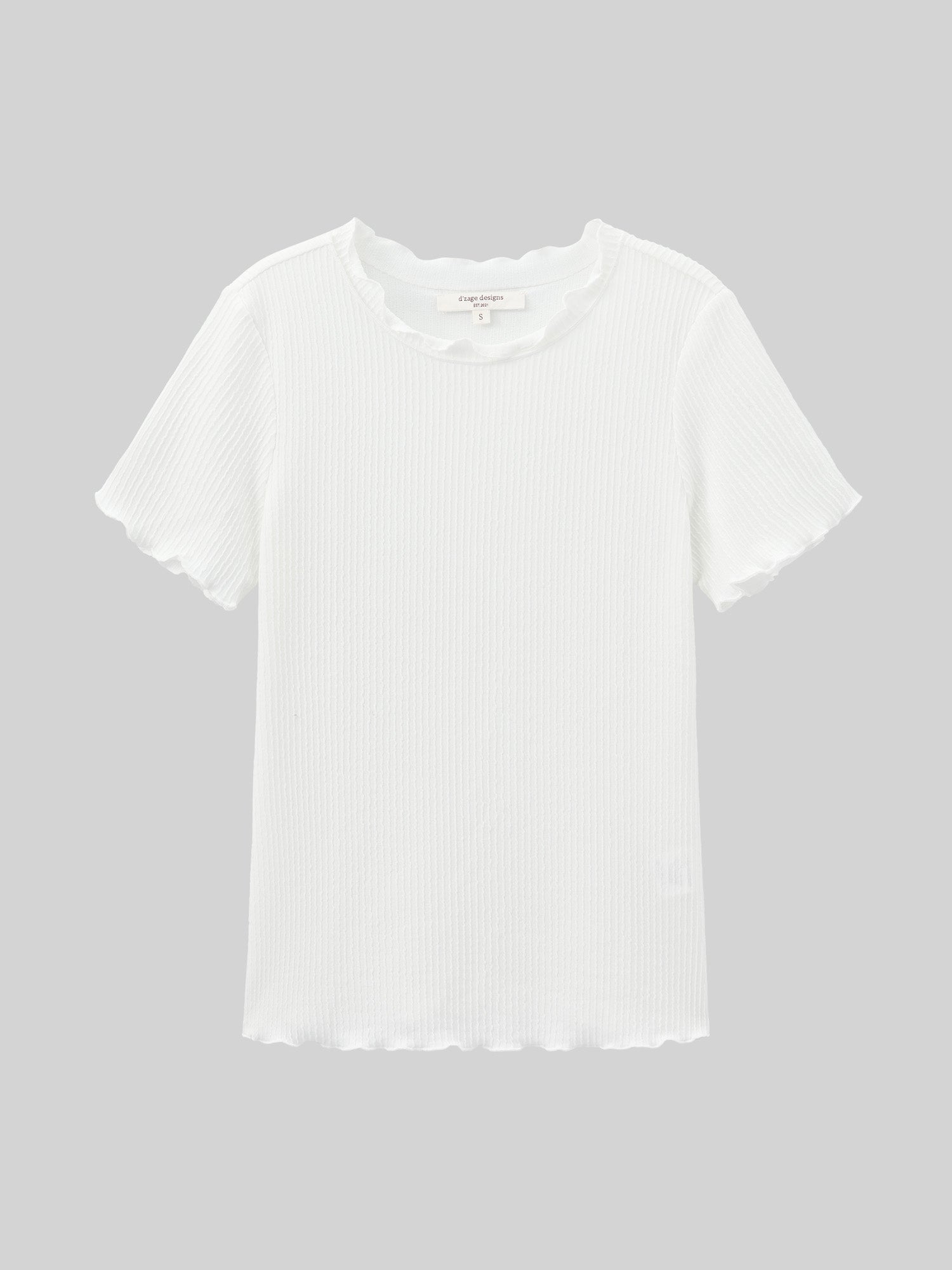 Textured Babylock Short Sleeve Top