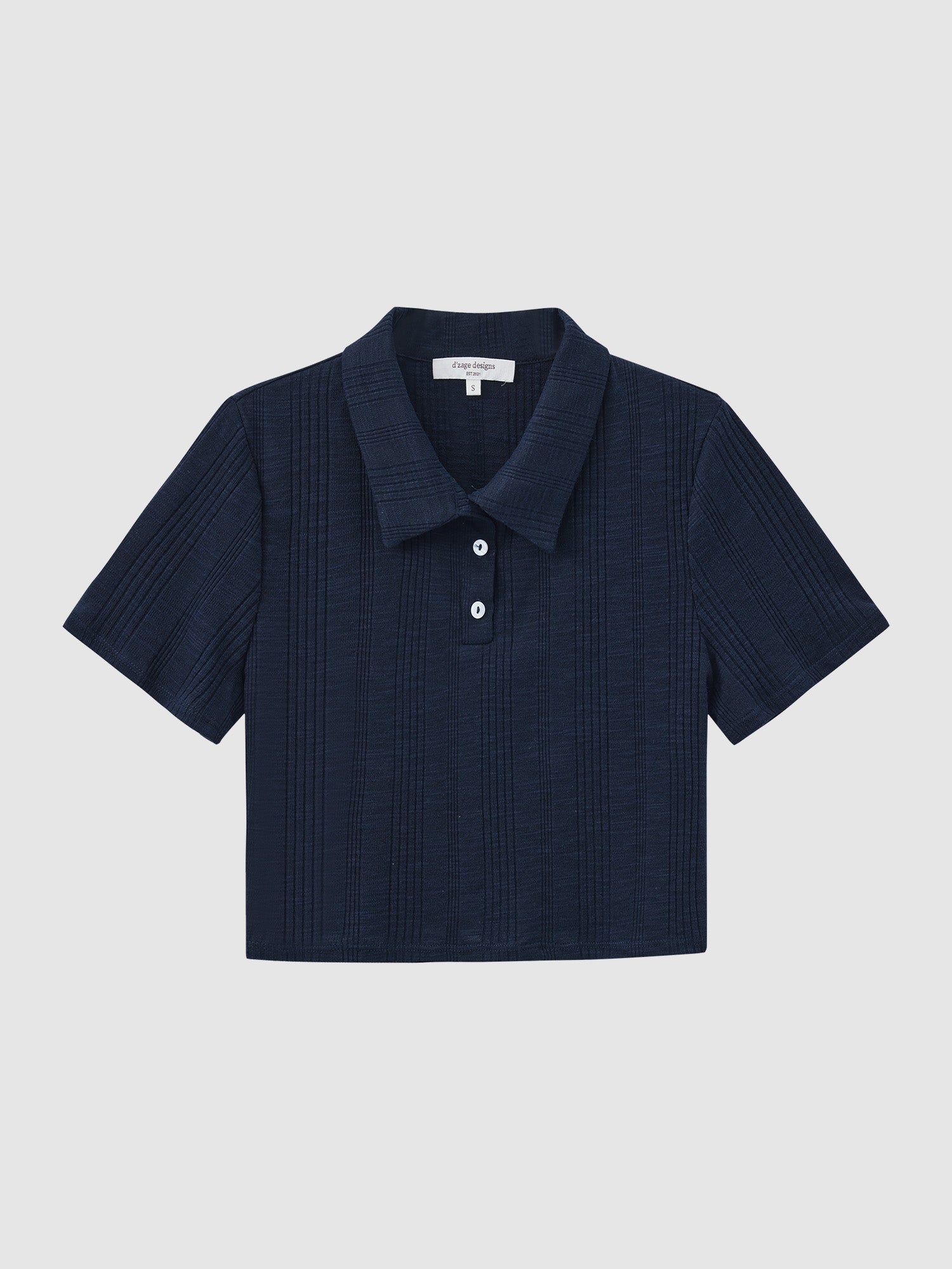 Knit-Blend Cropped Polo Top