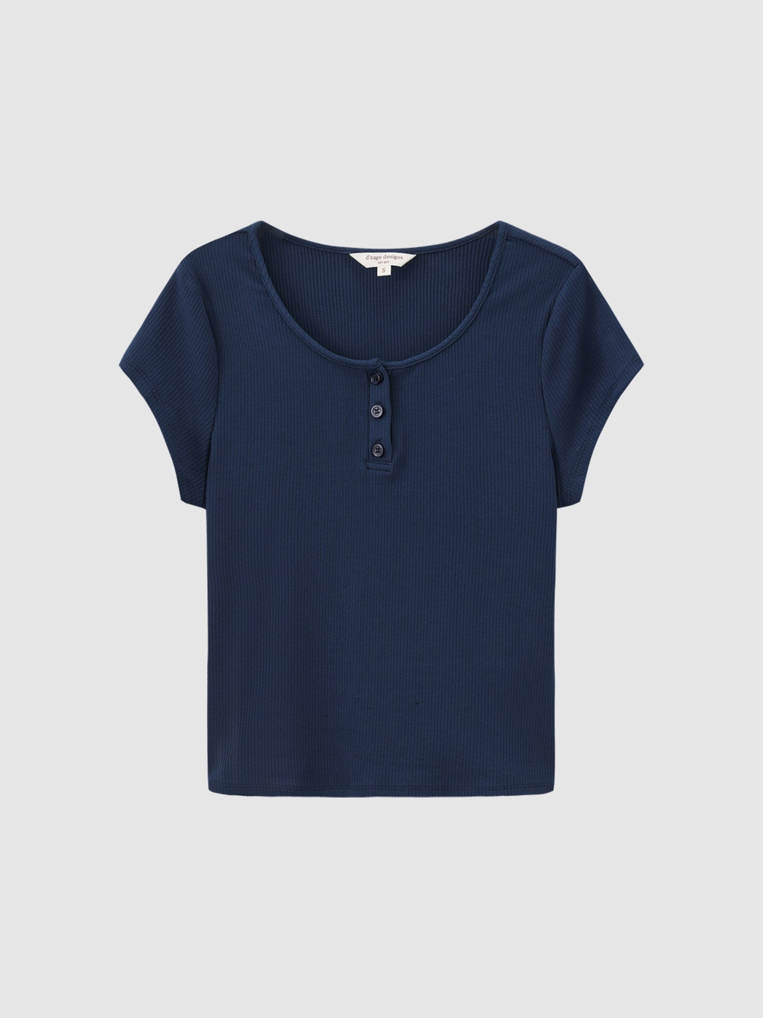 Henley Neck Ribbed Top