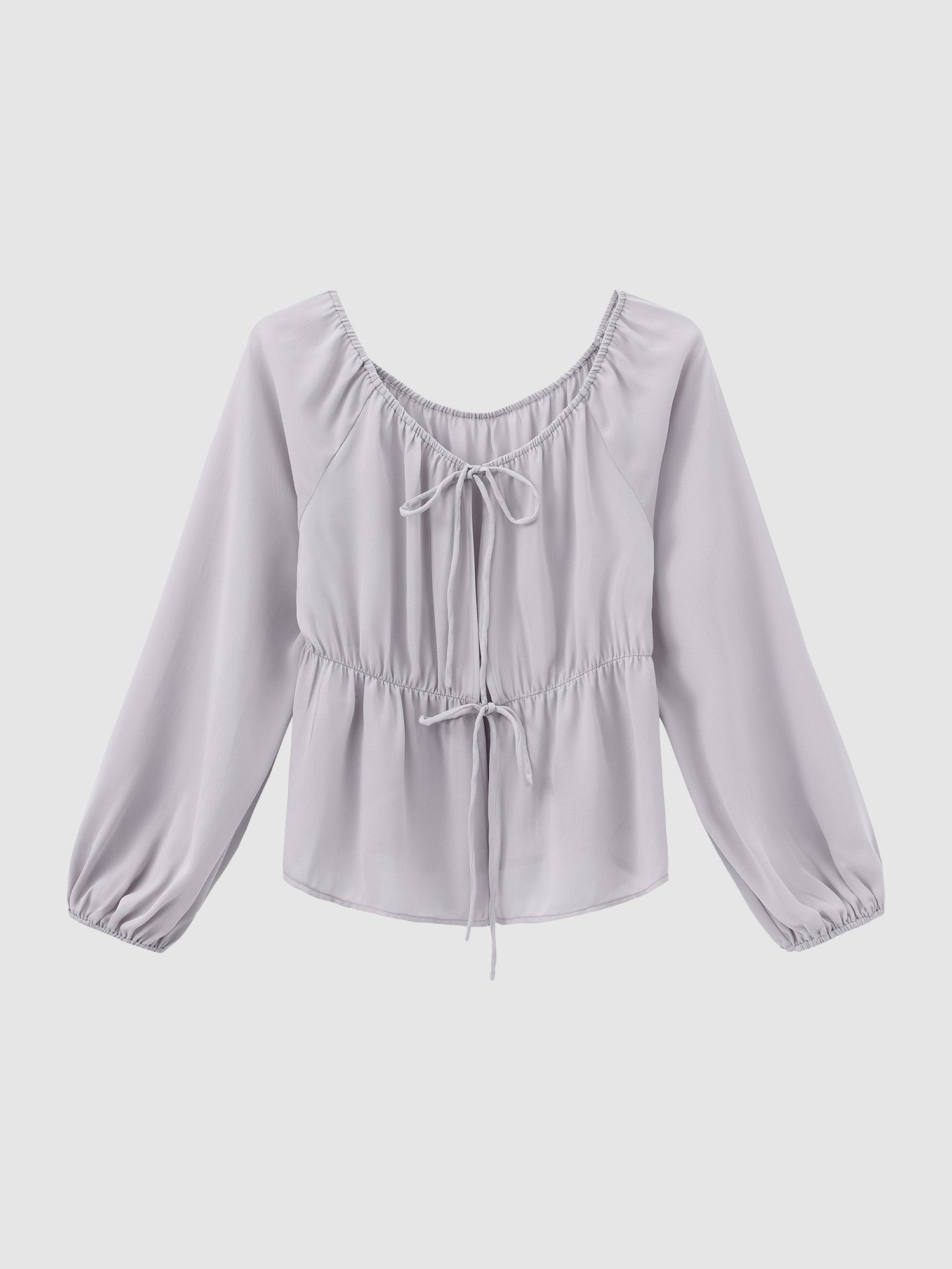 兩穿雪紡綁帶上衣