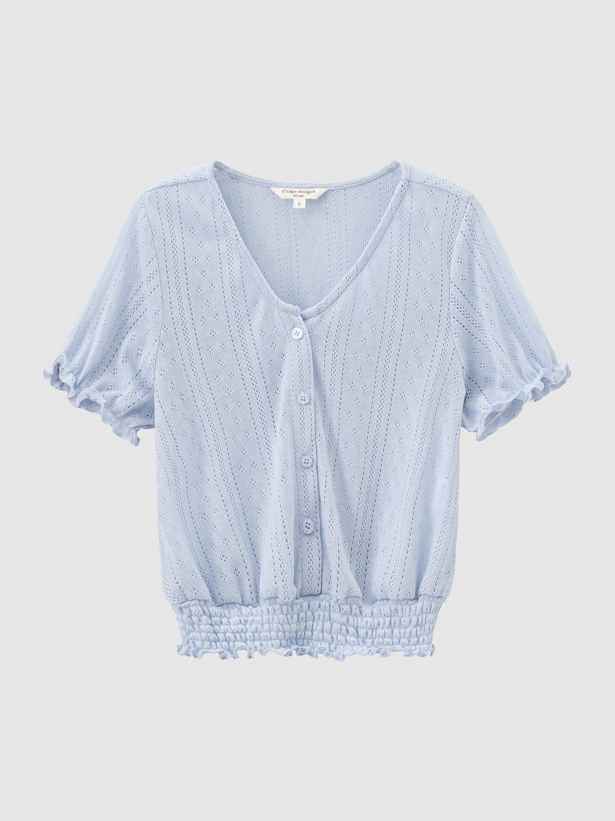 Pointelle Shirring Waist Top