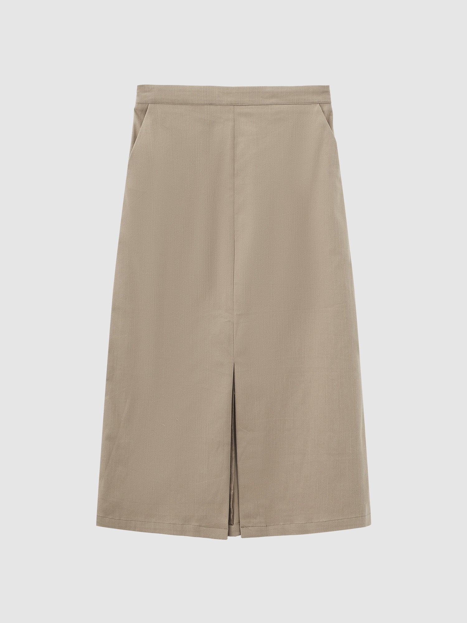 高腰前開衩半身裙