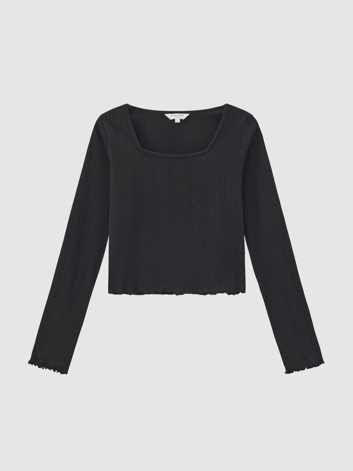 長袖直紋花花方領上衣