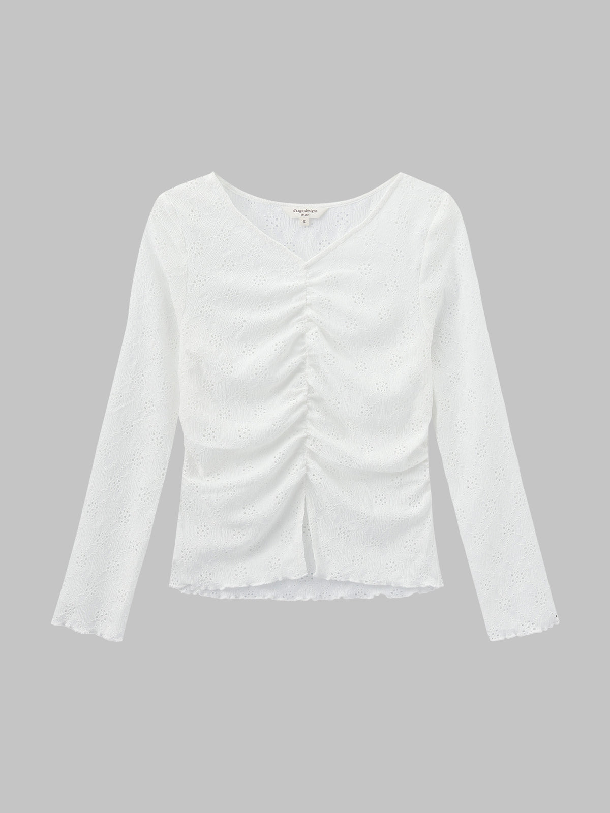 Eyelet Slit Hem Top