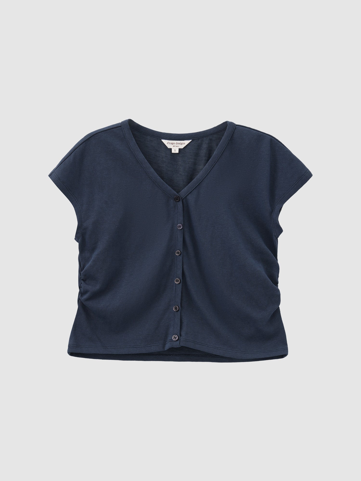 V-Neck Side Shirring Top