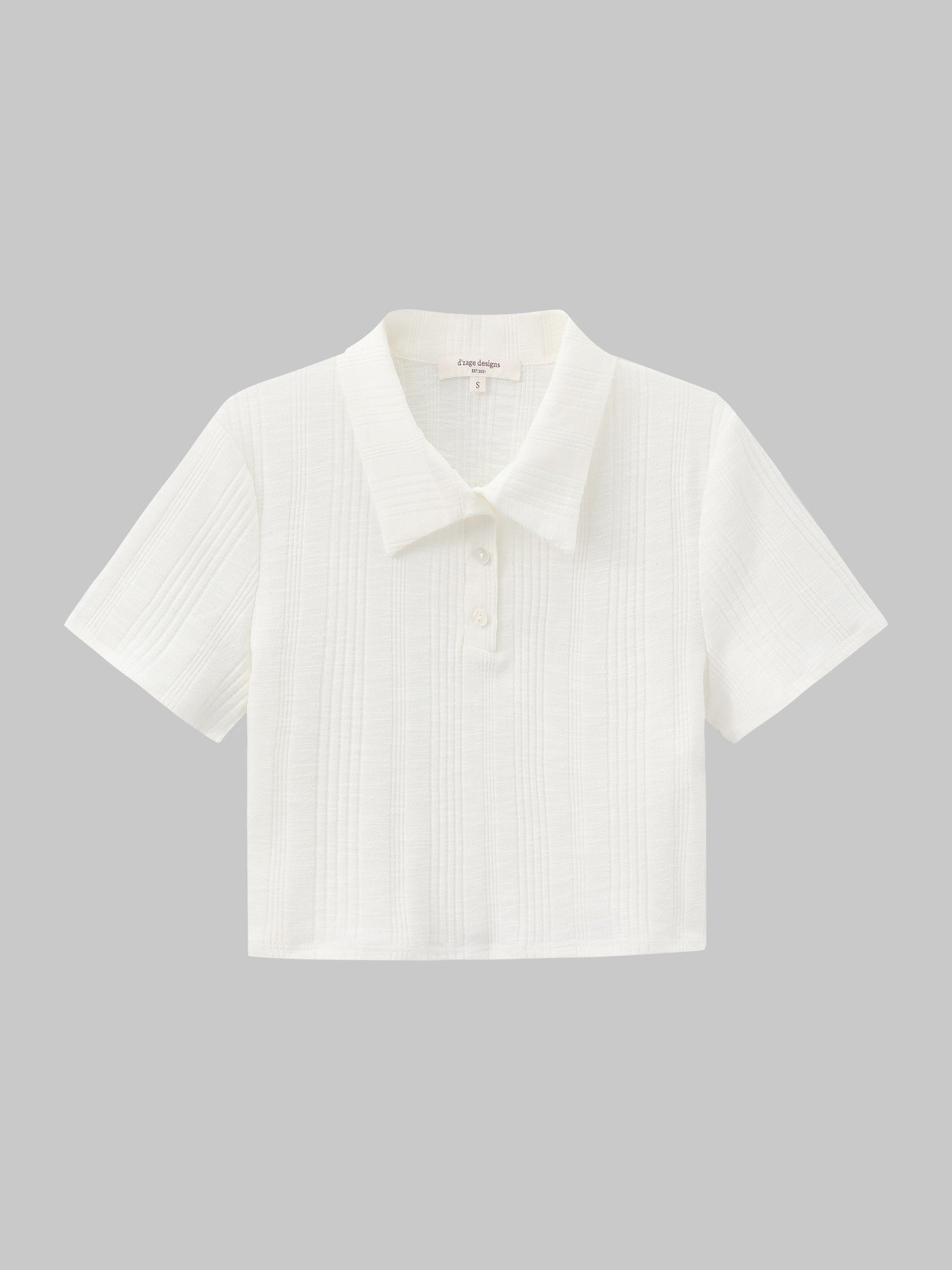 Knit-Blend Cropped Polo Top