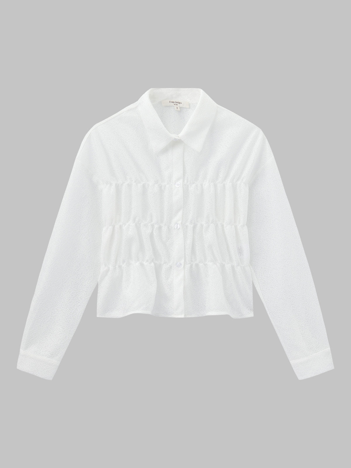 Wavy Hem Shirred Shirt