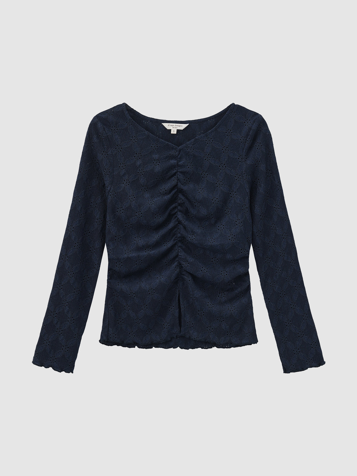 Eyelet Slit Hem Top